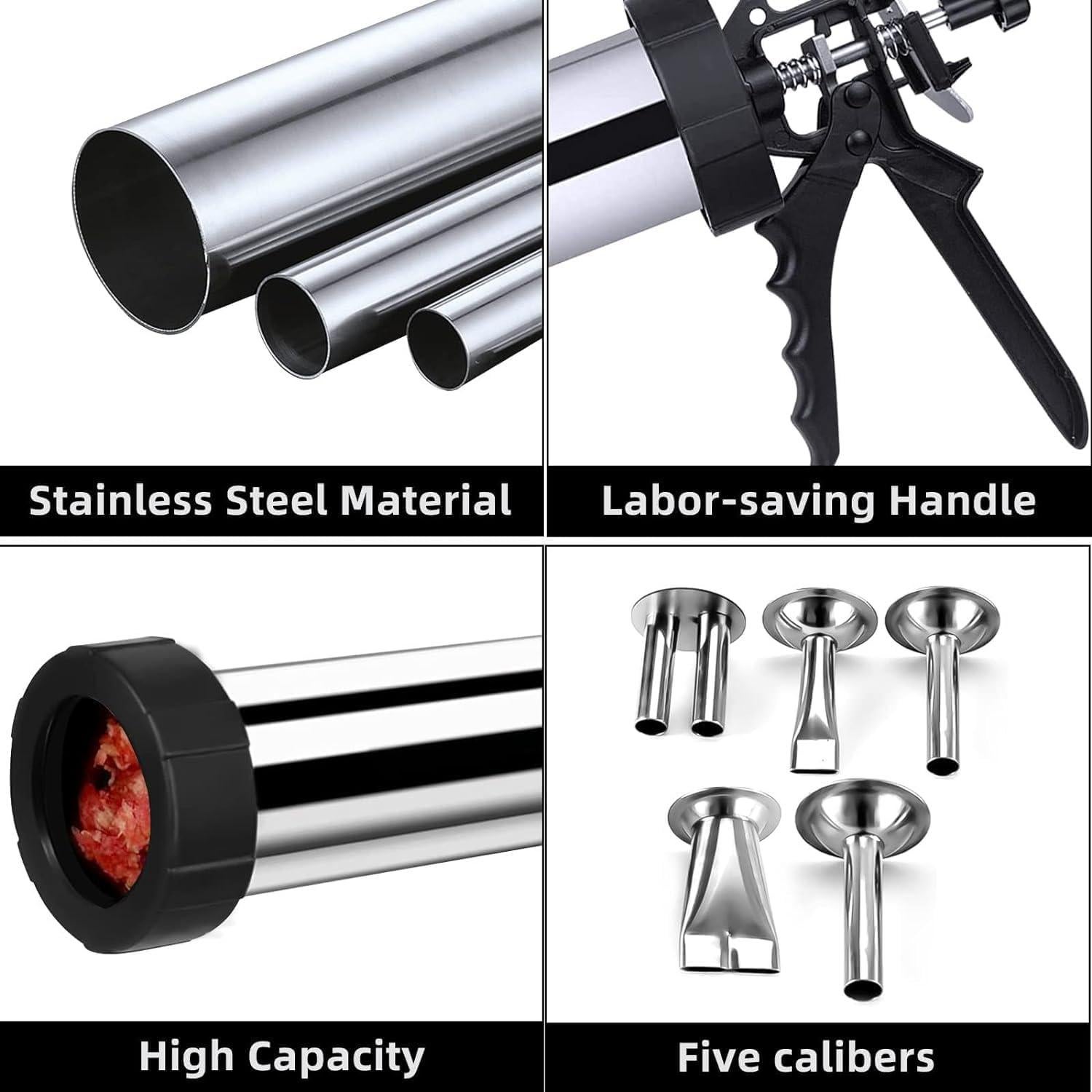 Kit de Pistola de Jerky de Acero Inoxidable XDGGCSY - 5 Boquillas