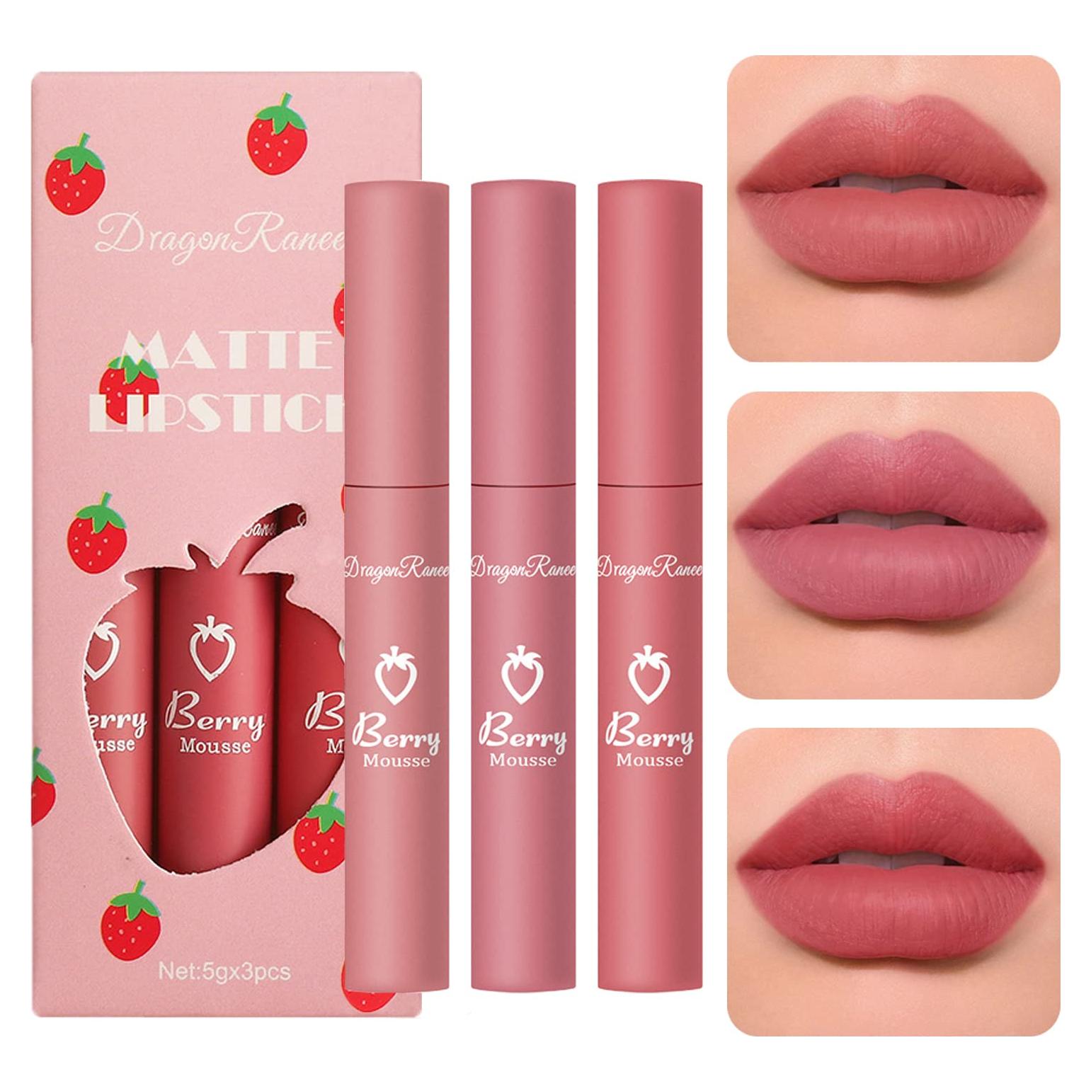 Set de 3 Labiales Mate Nude Sulily - Hidratantes y Larga Duración