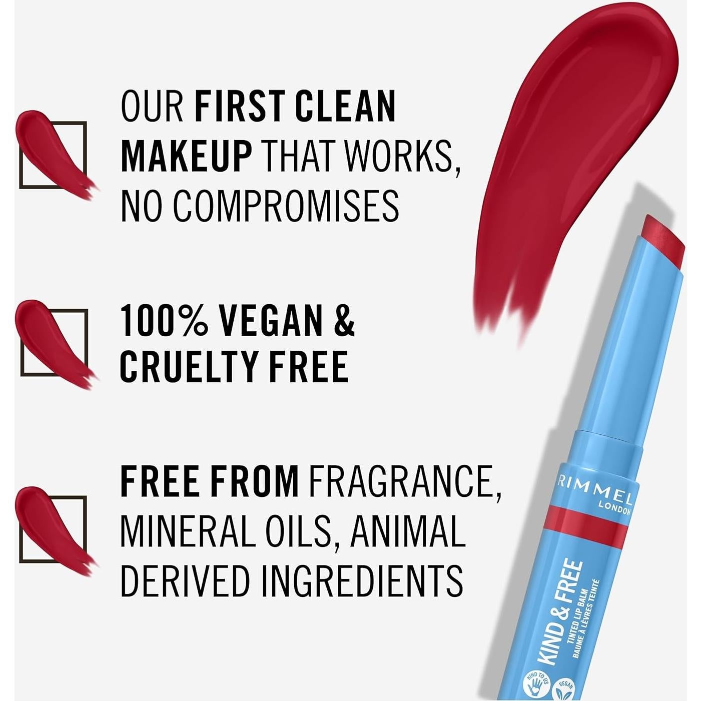 Bálsamo Labial Tinte Rimmel Kind & Free 4g Rojo Turbo