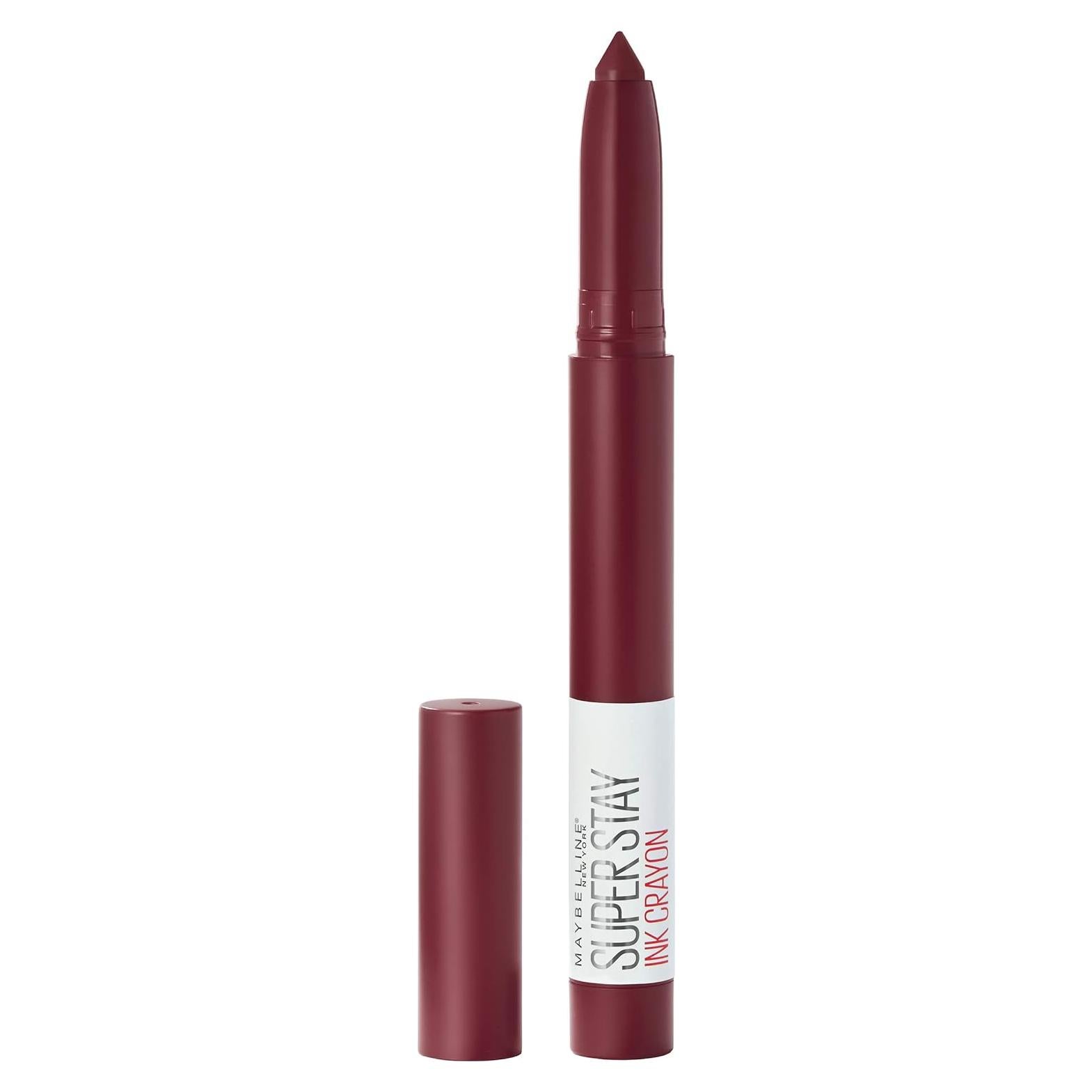 Lápiz Labial Mate Maybelline Super Stay Ink Crayon Vino Morado