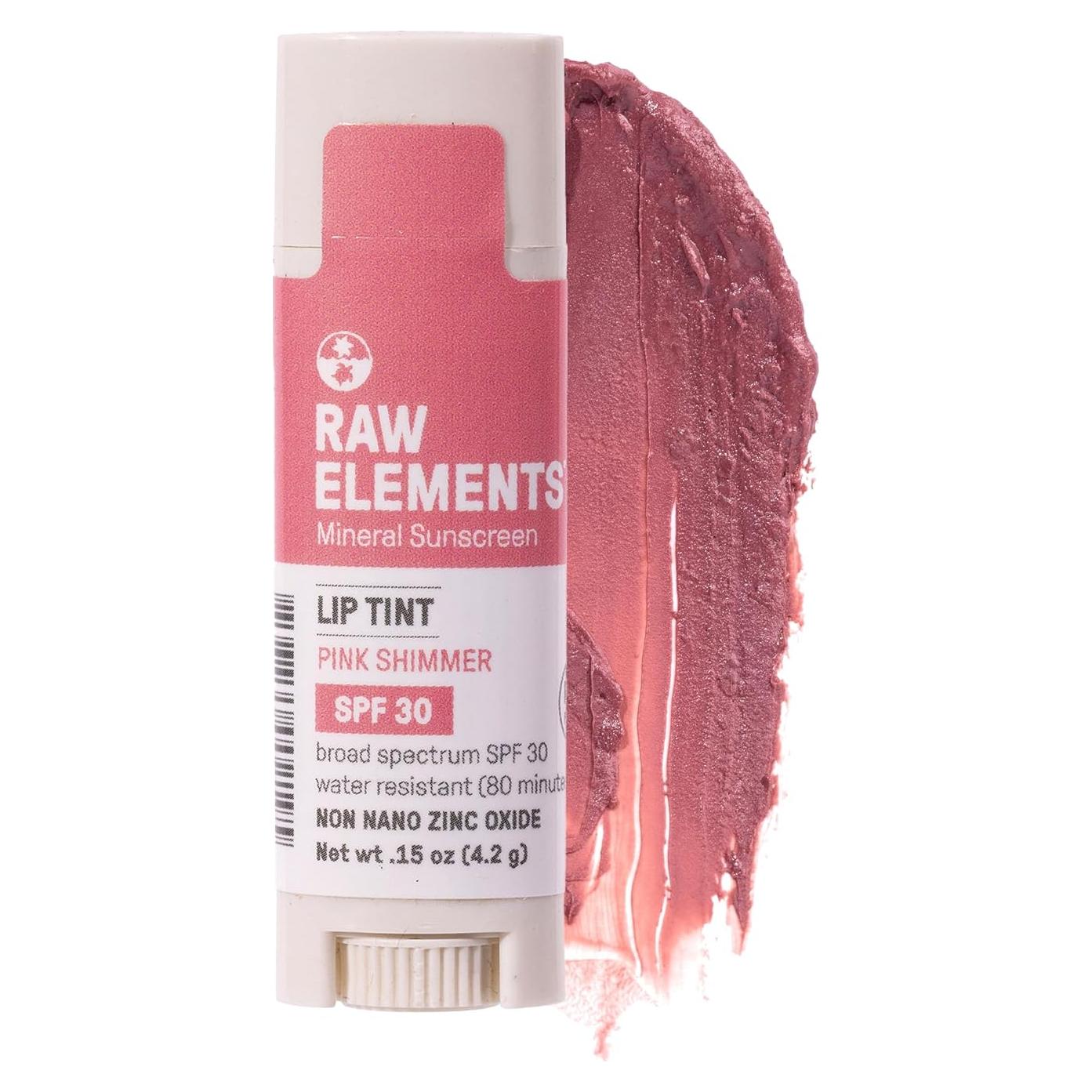 Brillo Labial Orgánico Rosa Raw Elements SPF 30 4.25g