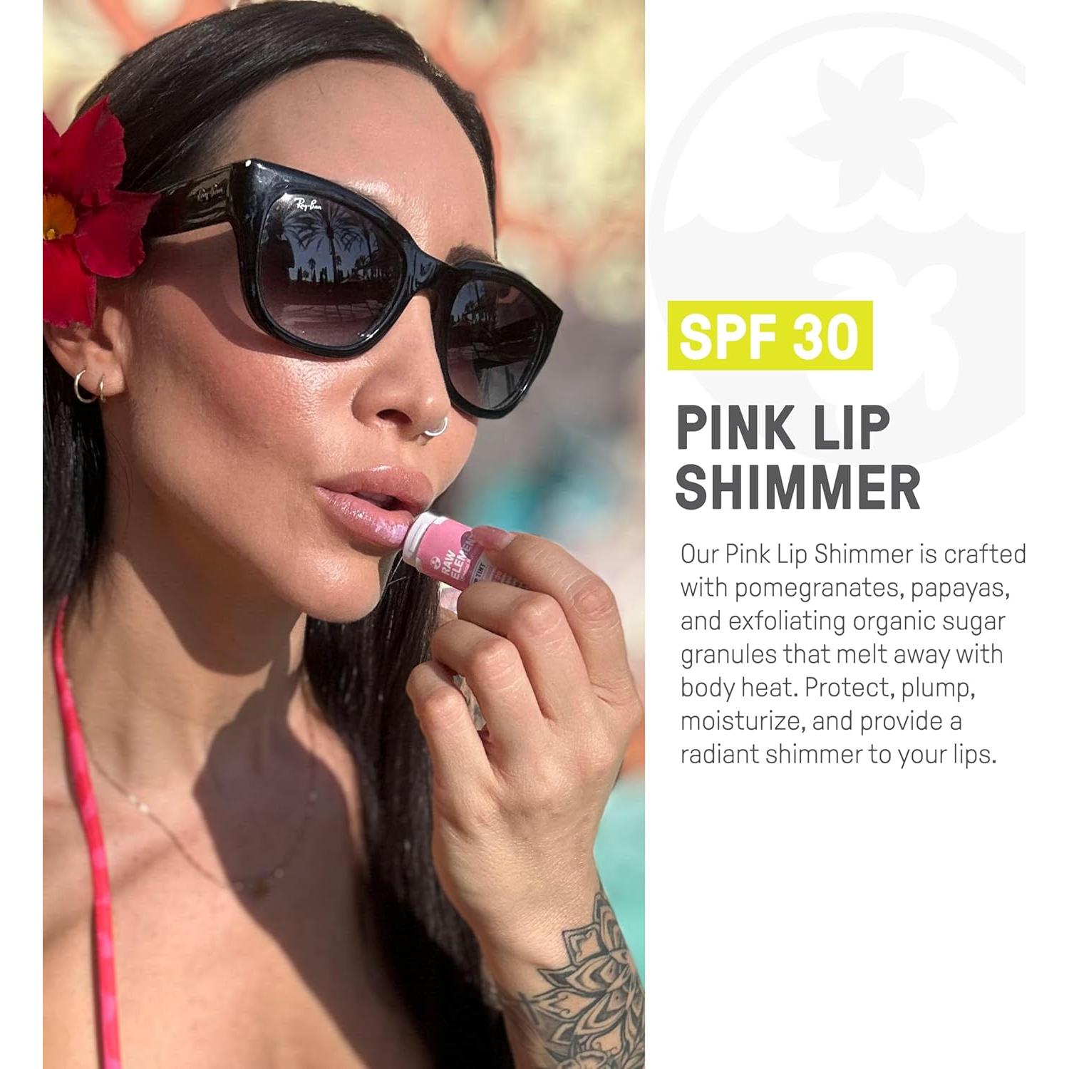 Brillo Labial Orgánico Rosa Raw Elements SPF 30 4.25g