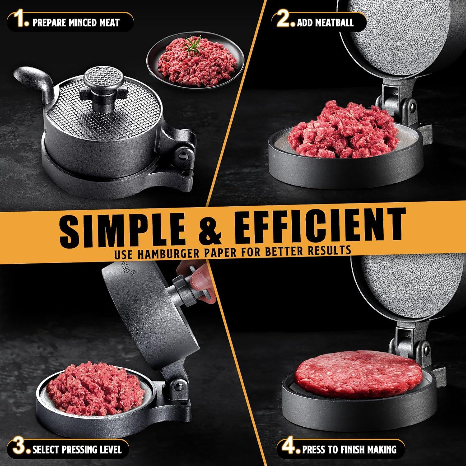 Prensa de Hamburguesas Ajustable PURPLEBIRD 0.67kg