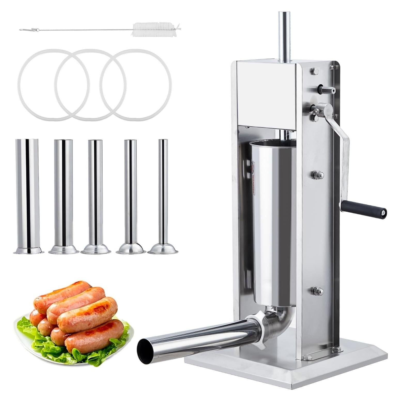 Rellenador de Salchichas Manual PioneerWorks 10L Acero Inoxidable