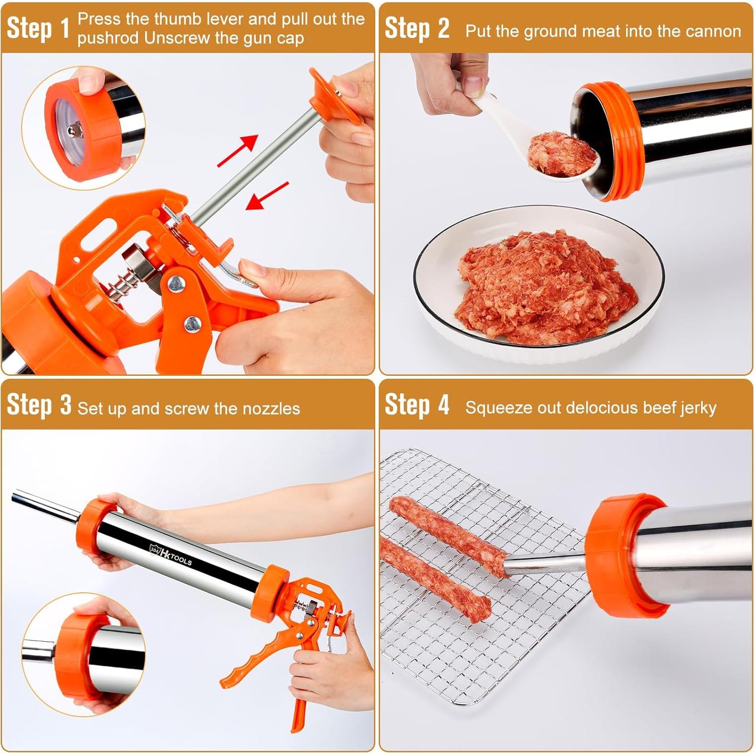 Pistola para hacer jerky HK de acero inoxidable 1.43 kg