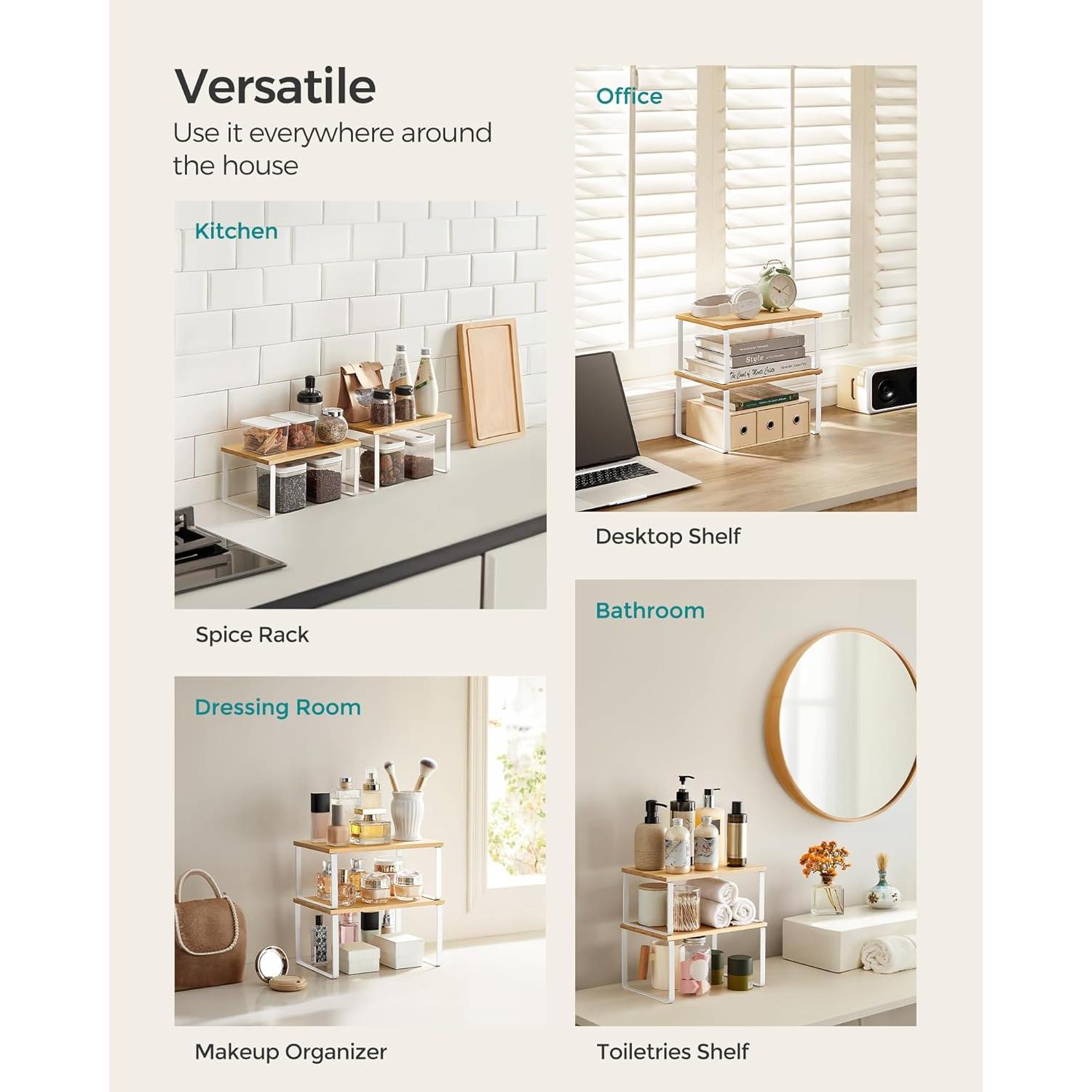 Estantes Organizador de Cocina SONGMICS, 4 Piezas, Expandibles