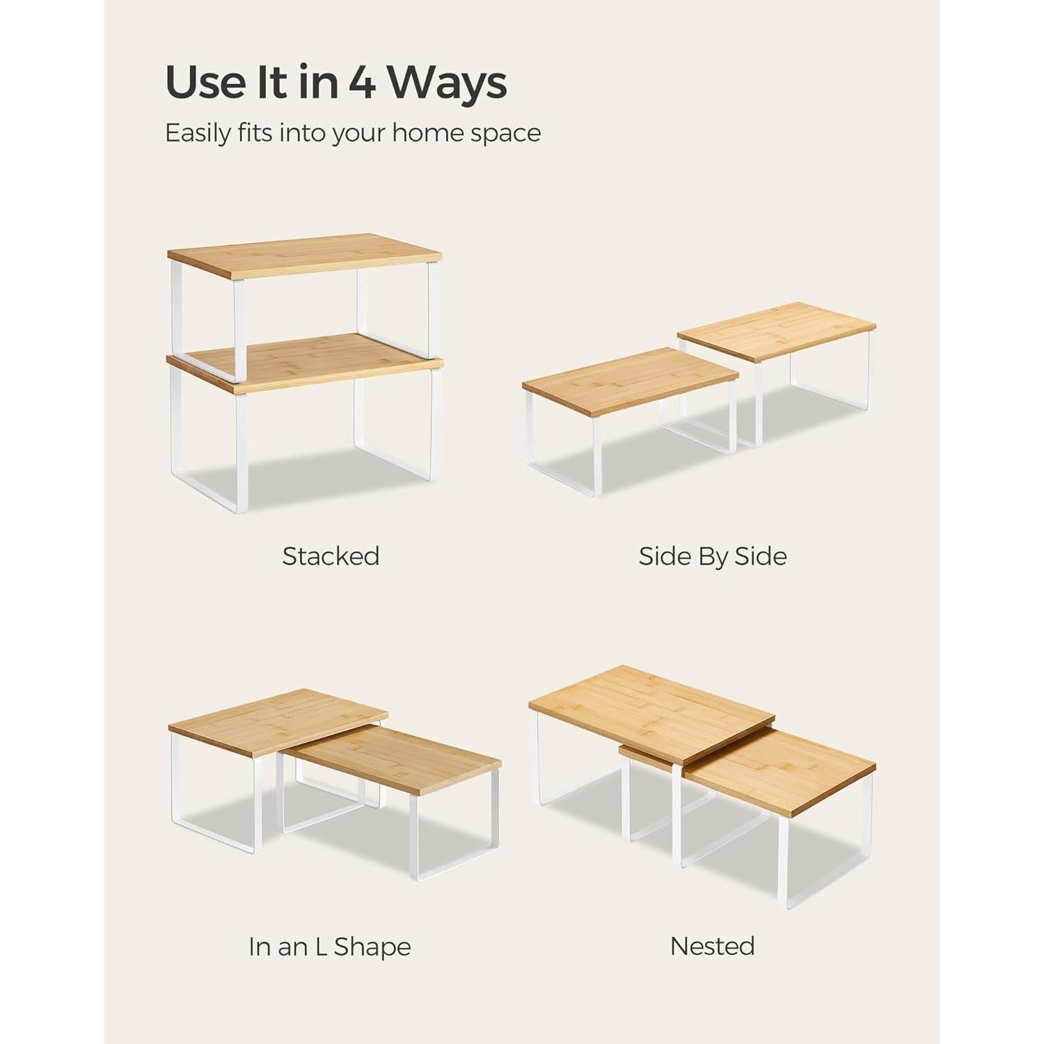 Estantes Organizador de Cocina SONGMICS, 4 Piezas, Expandibles