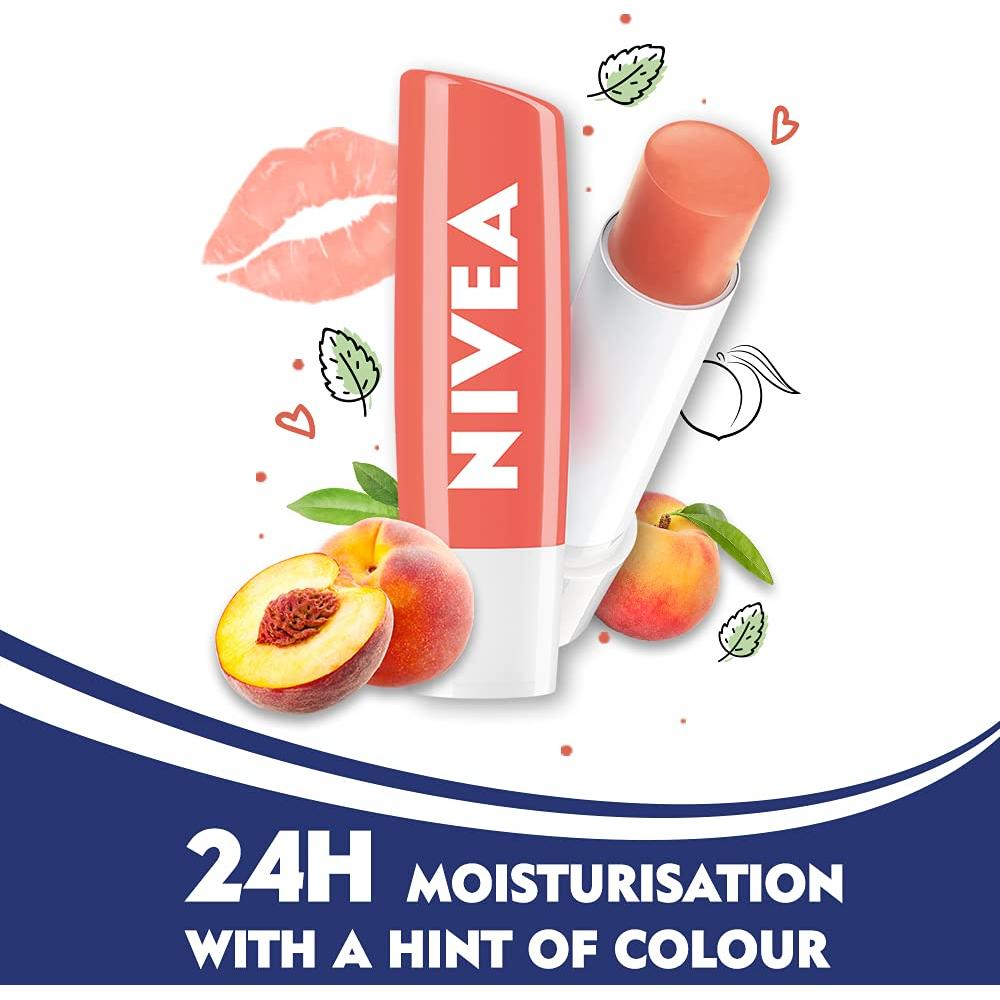 Bálsamo Labial Nivea Durazno 4,54 g Brillo Frutal