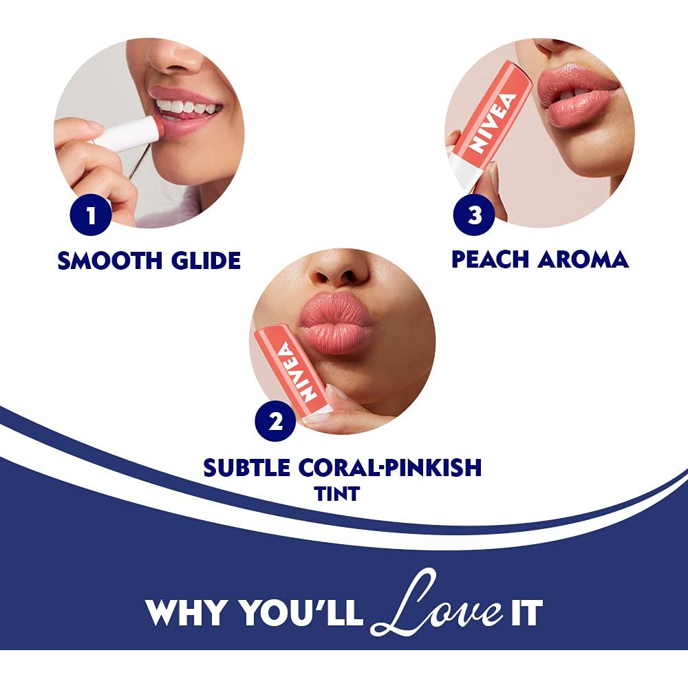 Bálsamo Labial Nivea Durazno 4,54 g Brillo Frutal