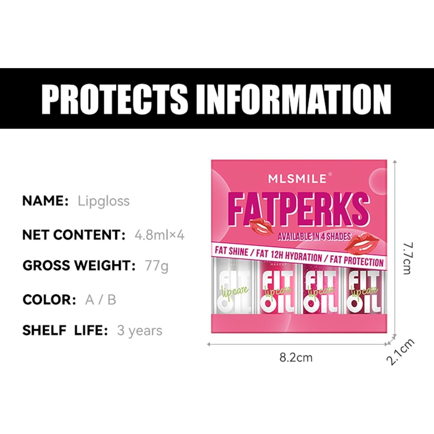 Set de 4 Aceites Brillantes para Labios VolksRose - Hidratantes