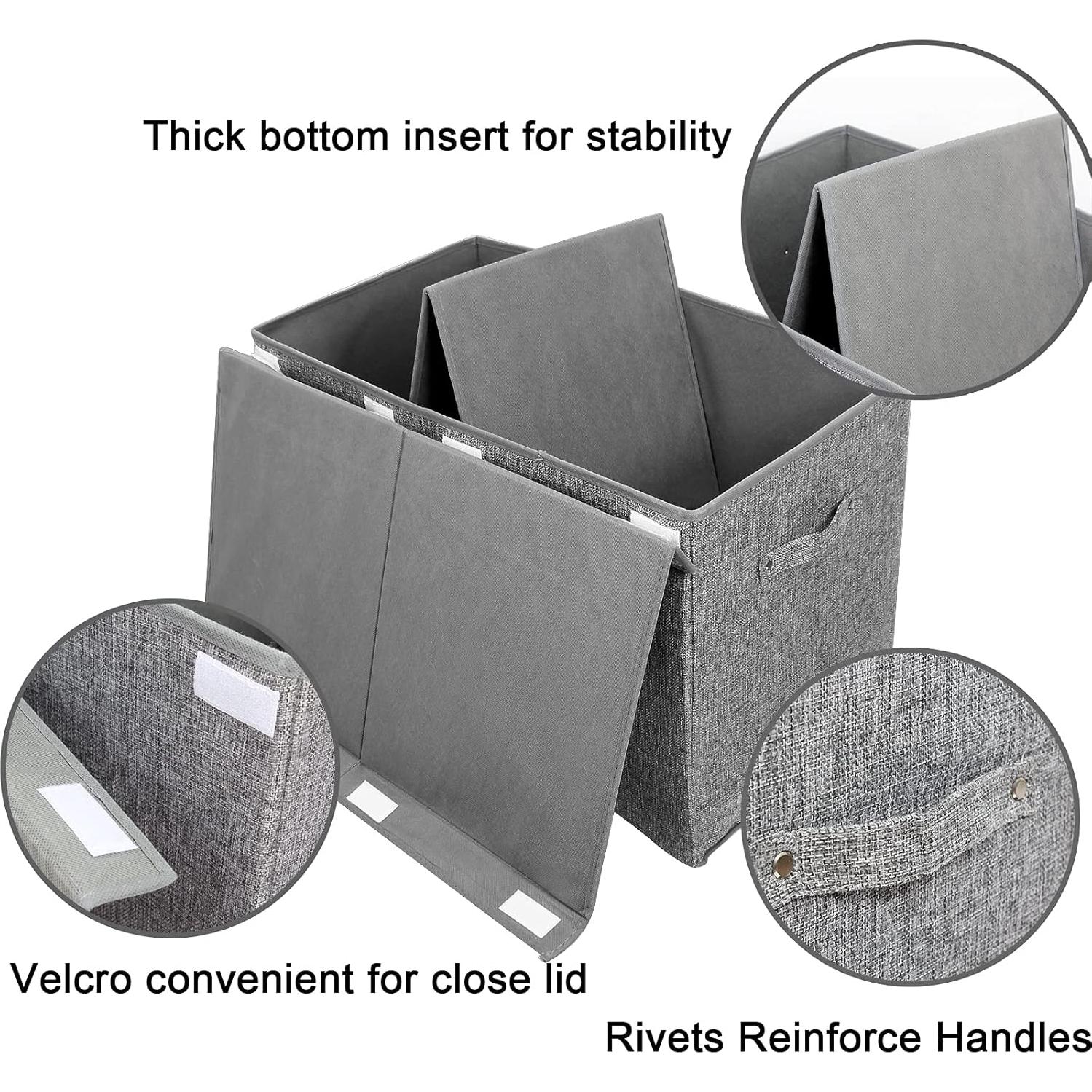 Caja de Juguetes Grande Popoly 83L Gris Plegable con Tapa