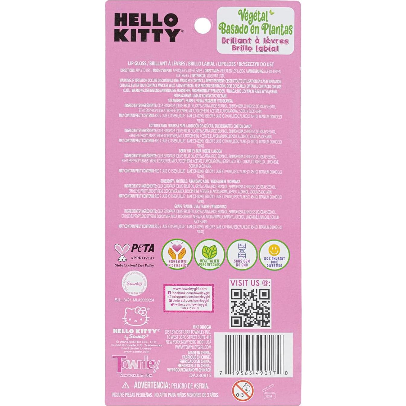 Set de Maquillaje Townley Girl Hello Kitty 5 Piezas Labial Hidratante