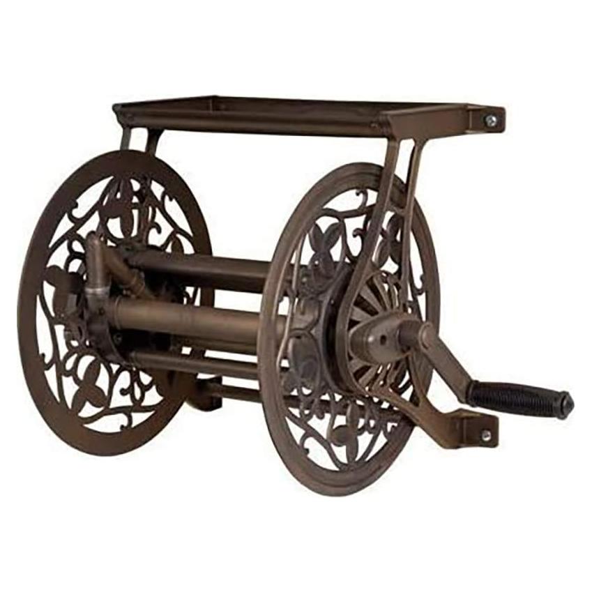 Carrete de Manguera Decorativo AMES 2398110 38,10 m Metal Marrón