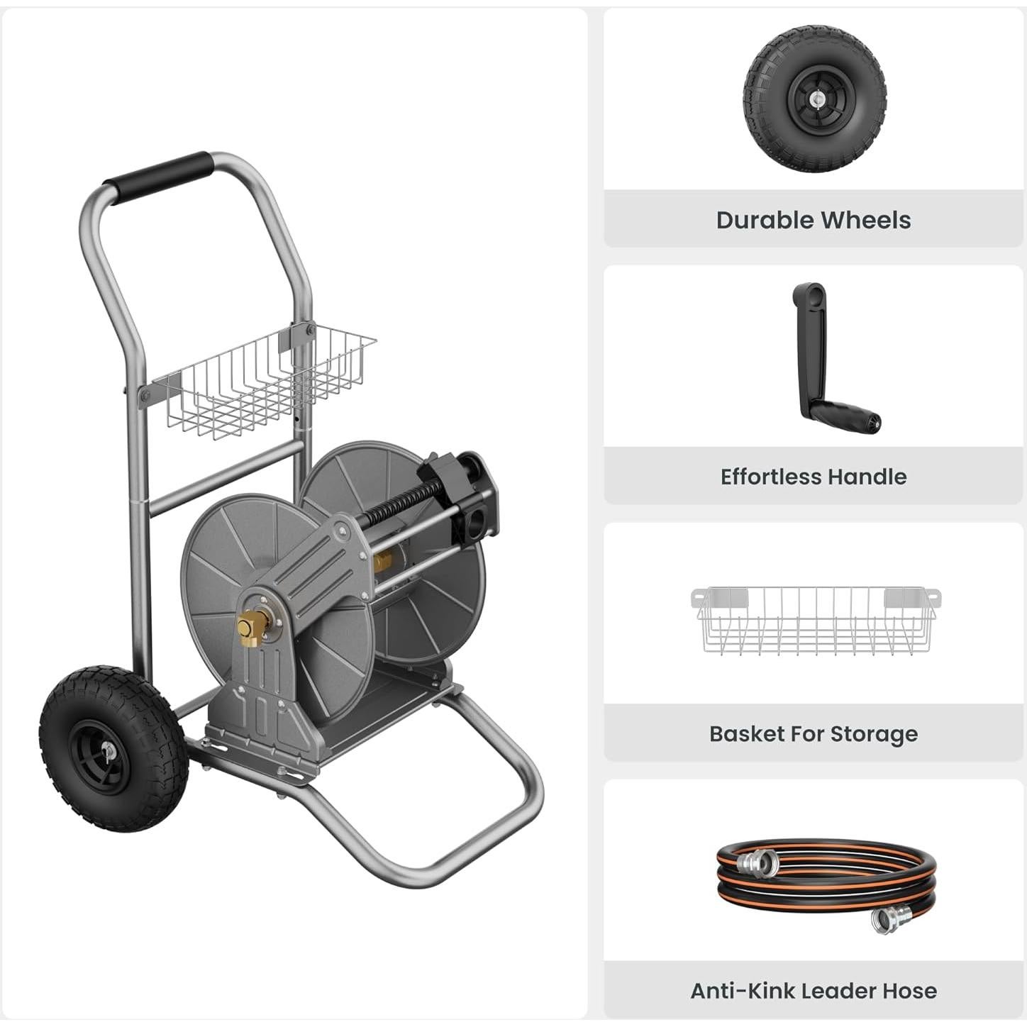 Carro de Carrete de Manguera Giraffe Tools Metal 200 pies