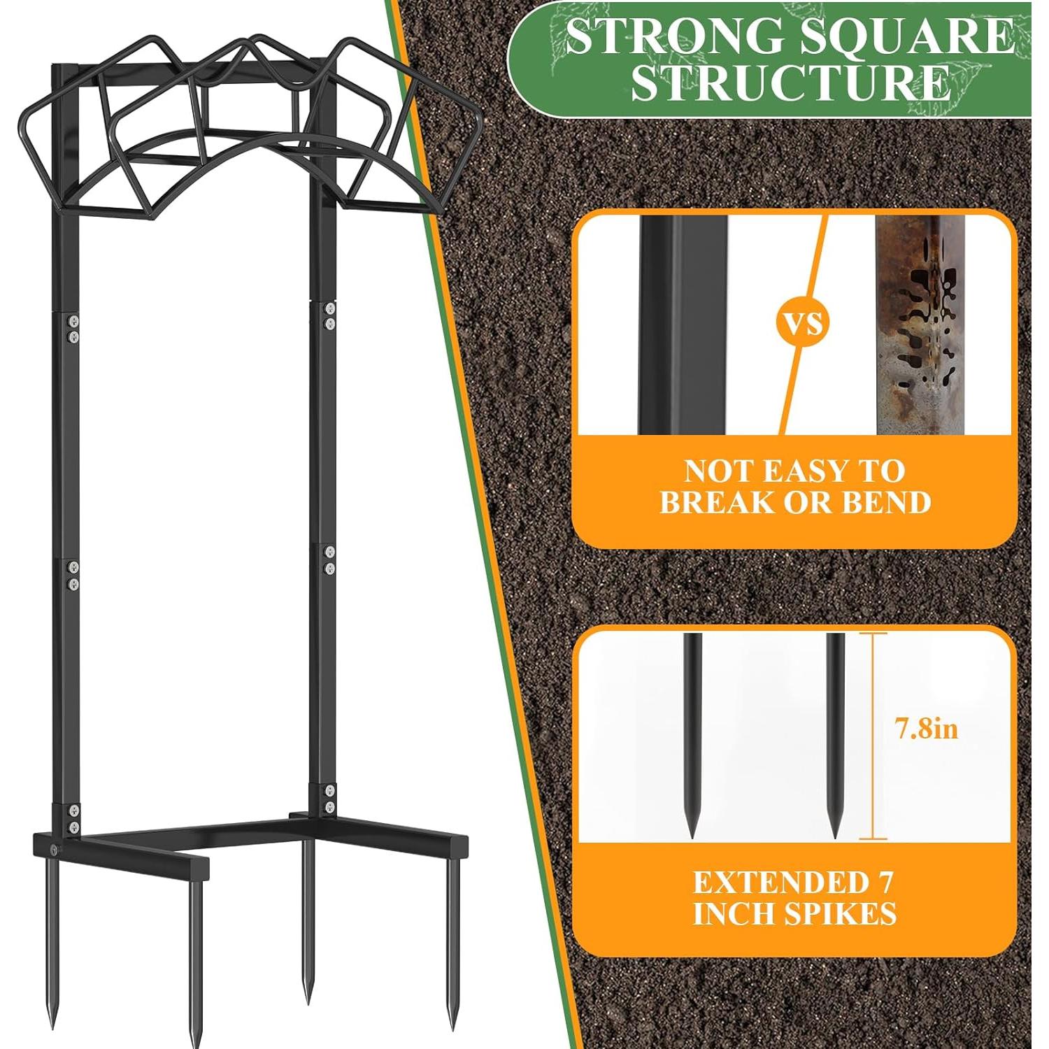 Soporte de Manguera de Jardín Qatsrin 3,30 kg Negro