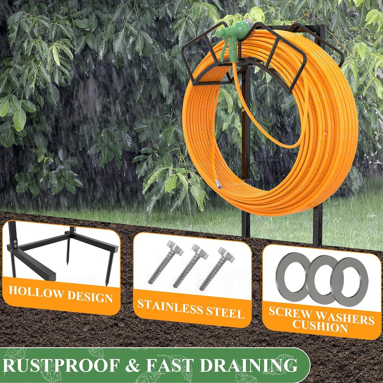 Soporte de Manguera de Jardín Qatsrin 3,30 kg Negro