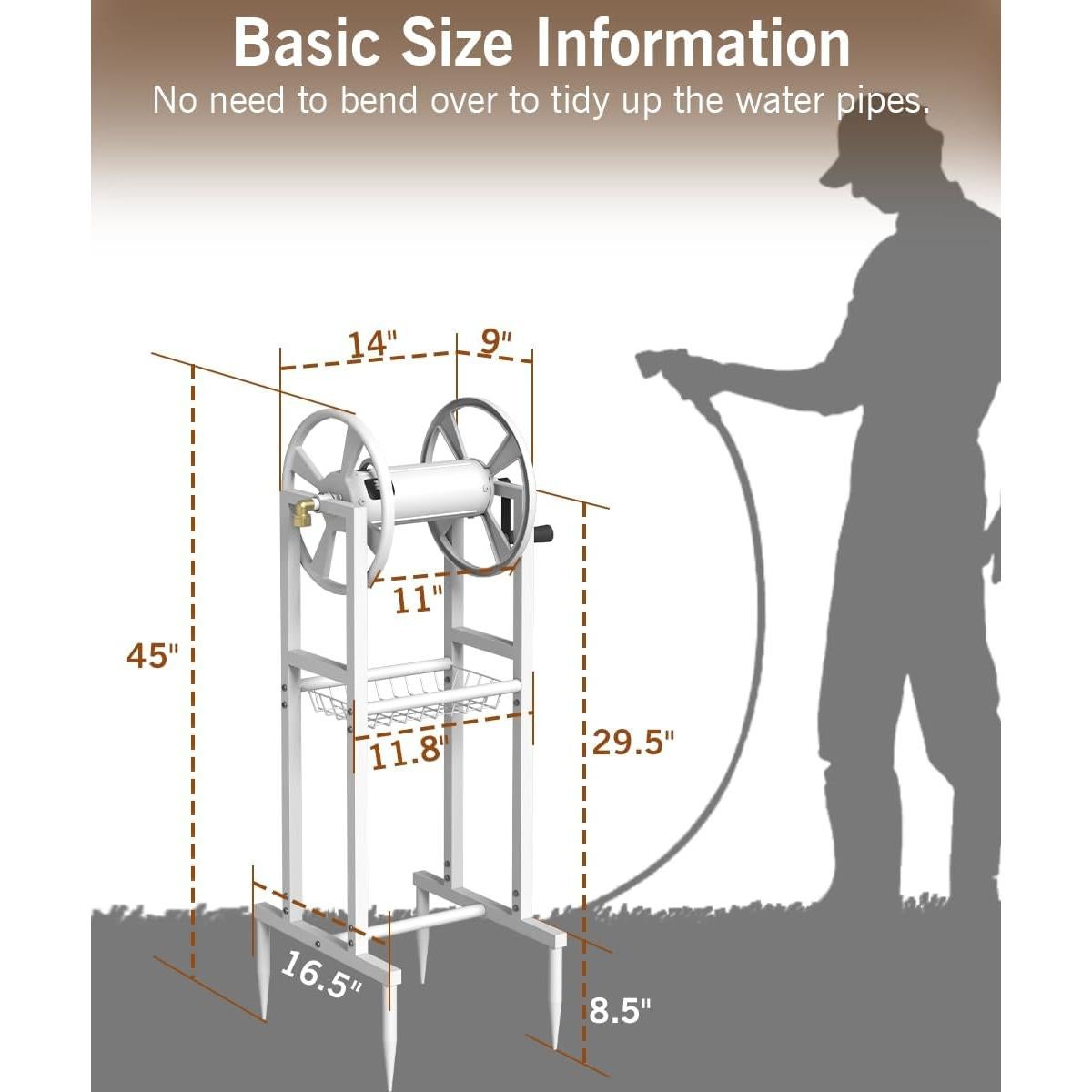 Carrete de Manguera Garbuildman Blanco 125 Pies 5/8"