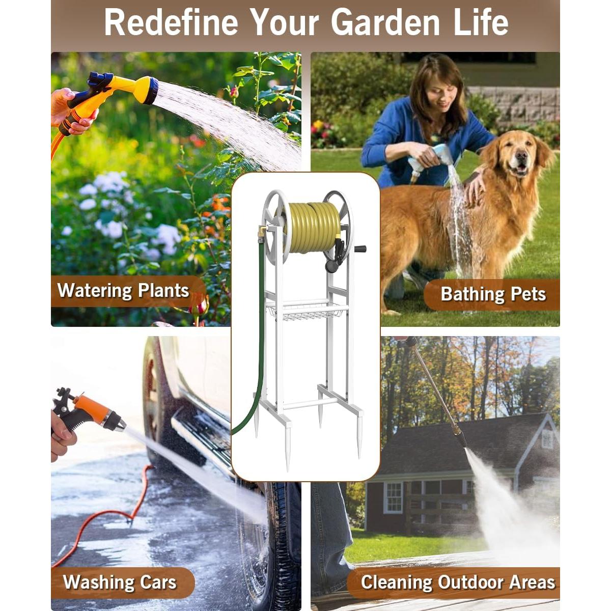 Carrete de Manguera Garbuildman Blanco 125 Pies 5/8"