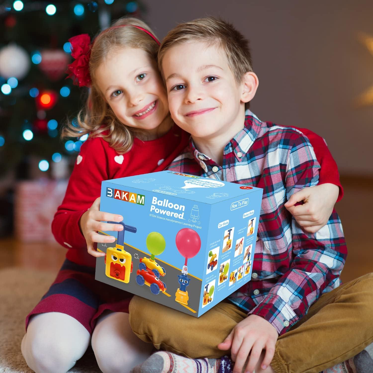 BAKAM Lanzador de Globos y Coche Motorizado STEM Pájaro