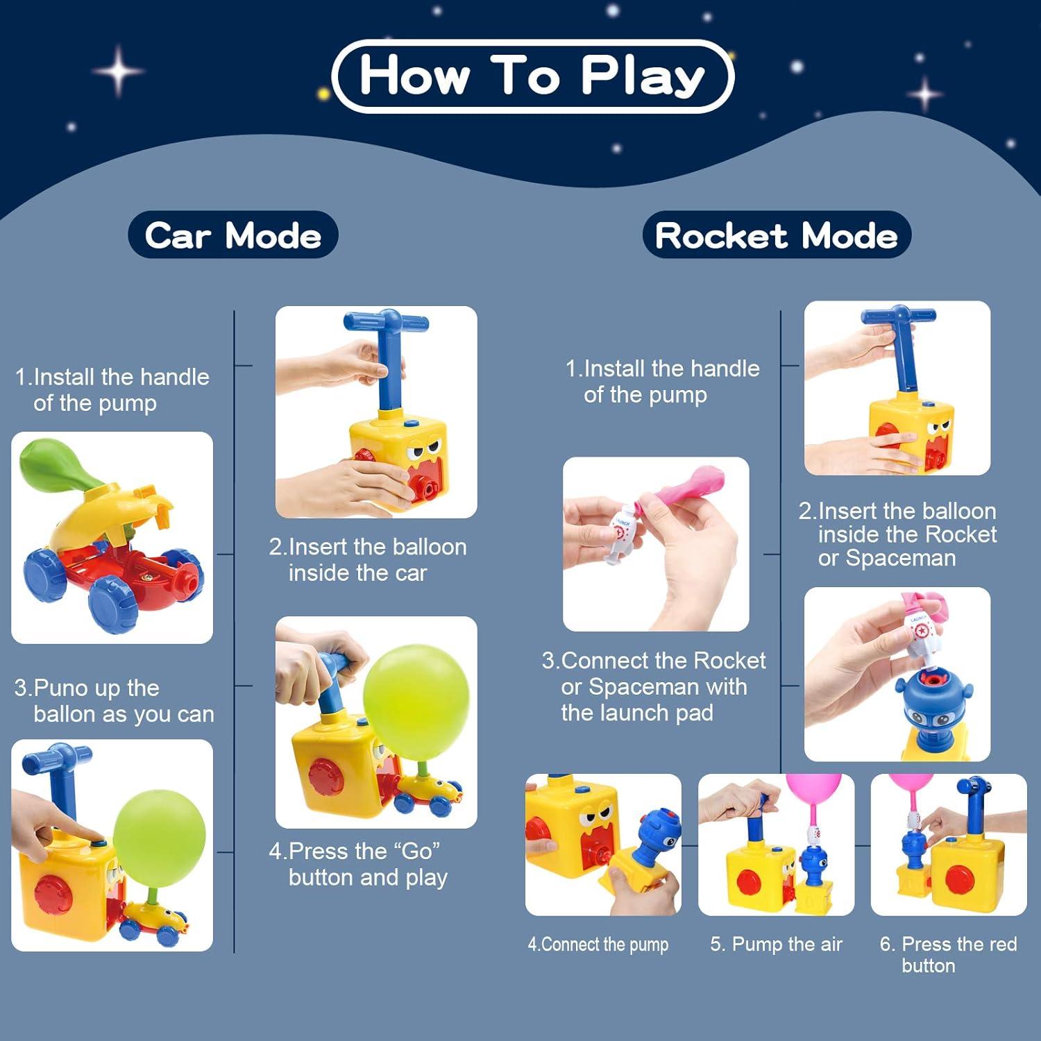 BAKAM Lanzador de Globos y Coche Motorizado STEM Pájaro