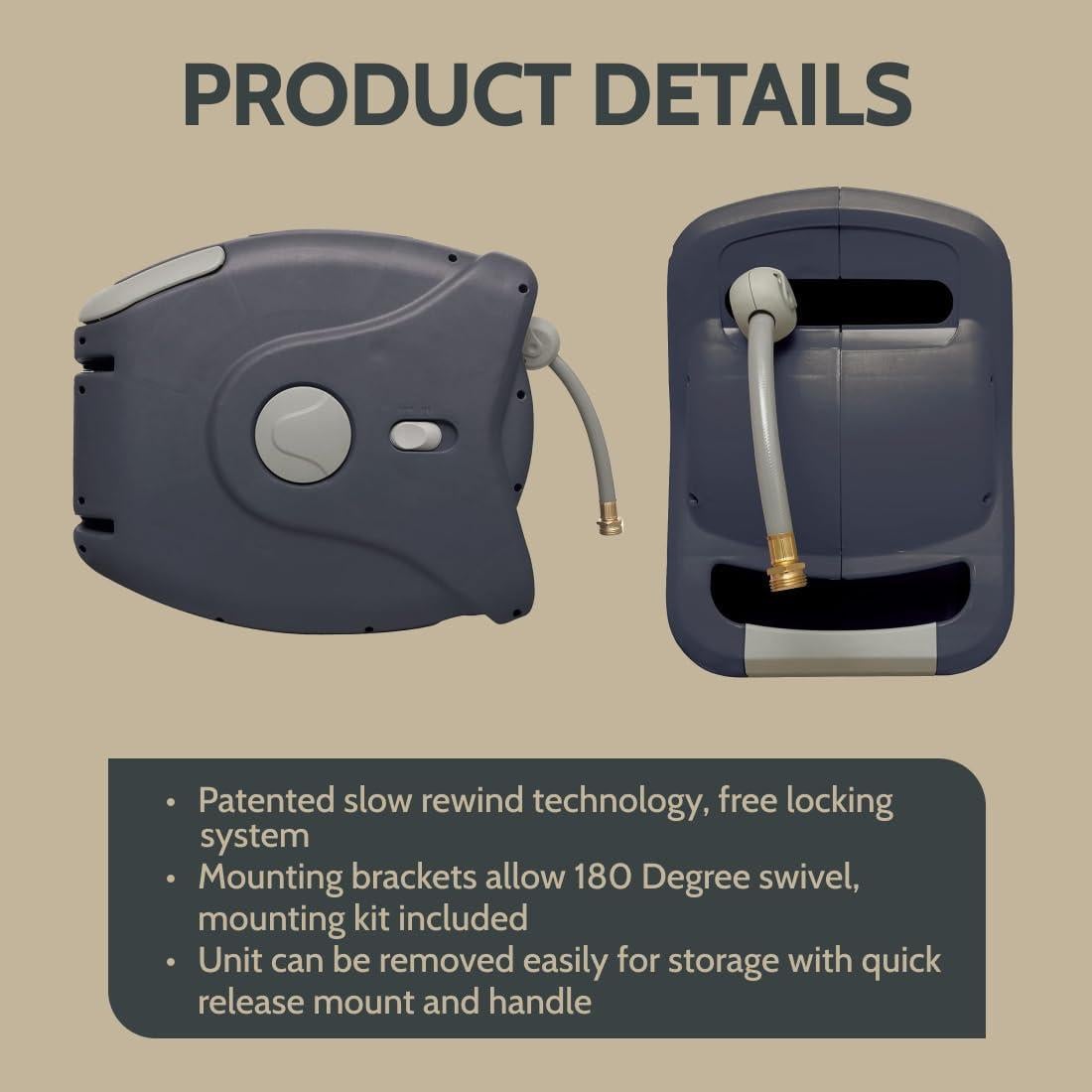 Carrete Manguera Retráctil 30,48 m Sunneday XG-30B