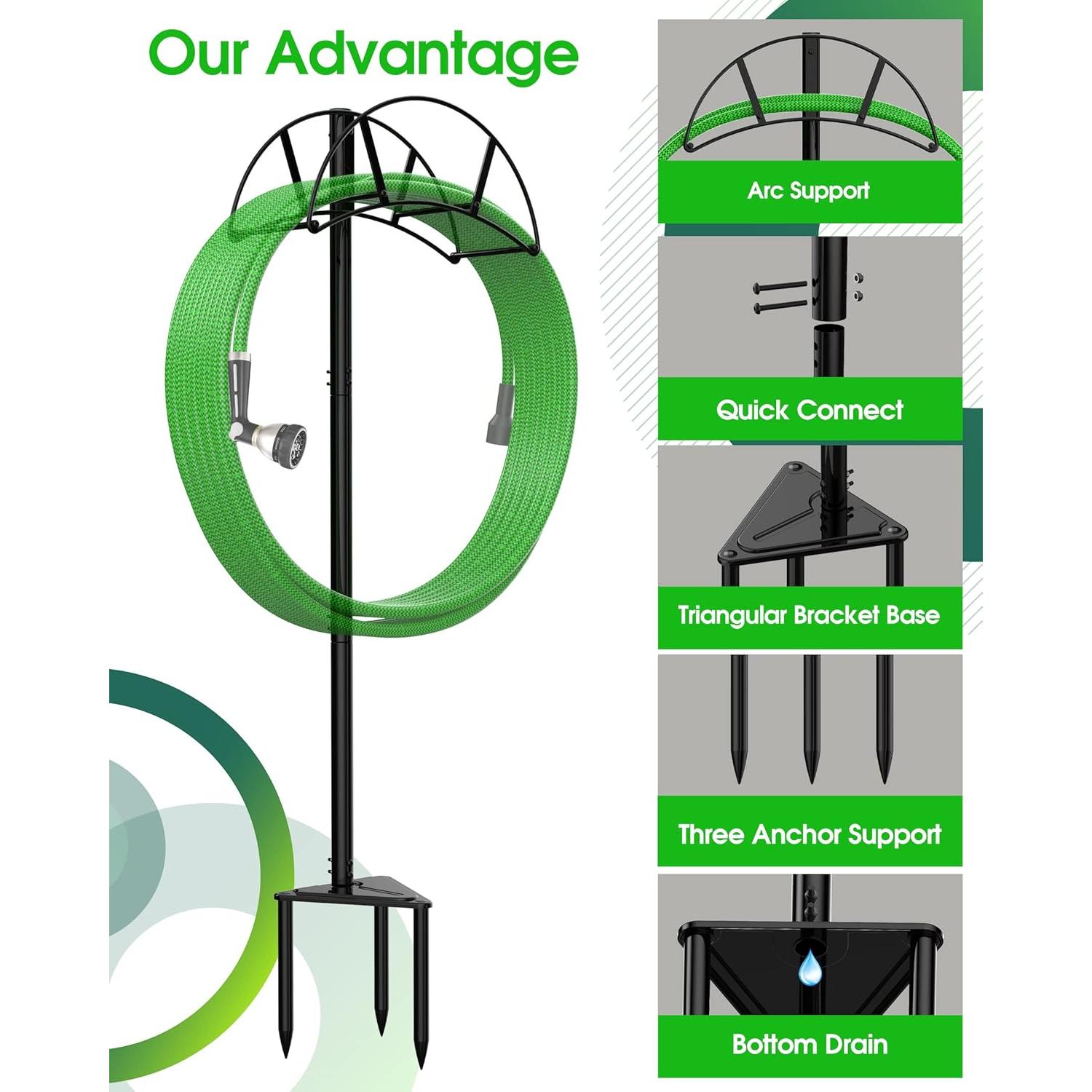 Soporte de Manguera de Jardín Meykwod Hierro 2,57 kg