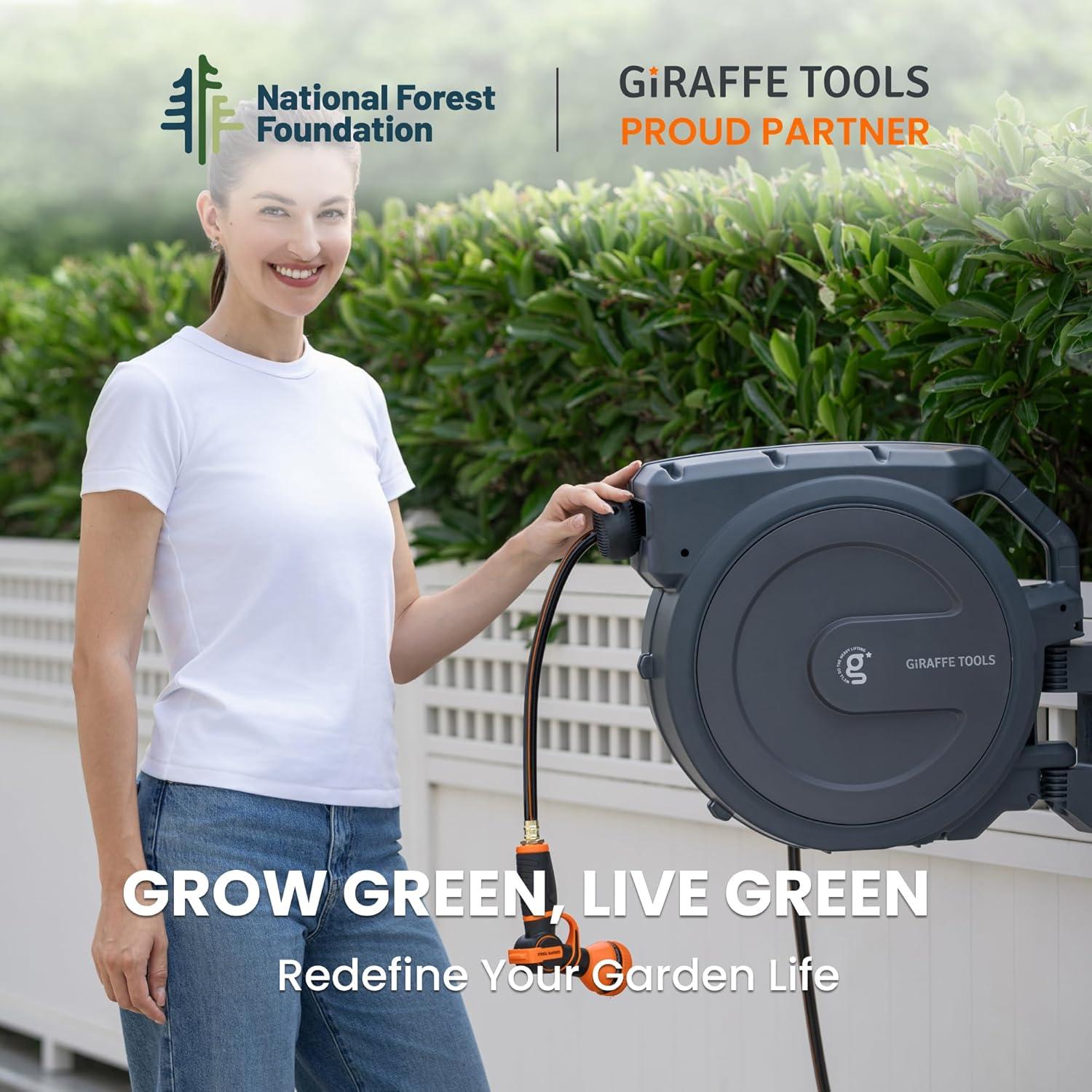 Carrete de Manguera Retráctil Giraffe Tools 5/8" x 27,43 m