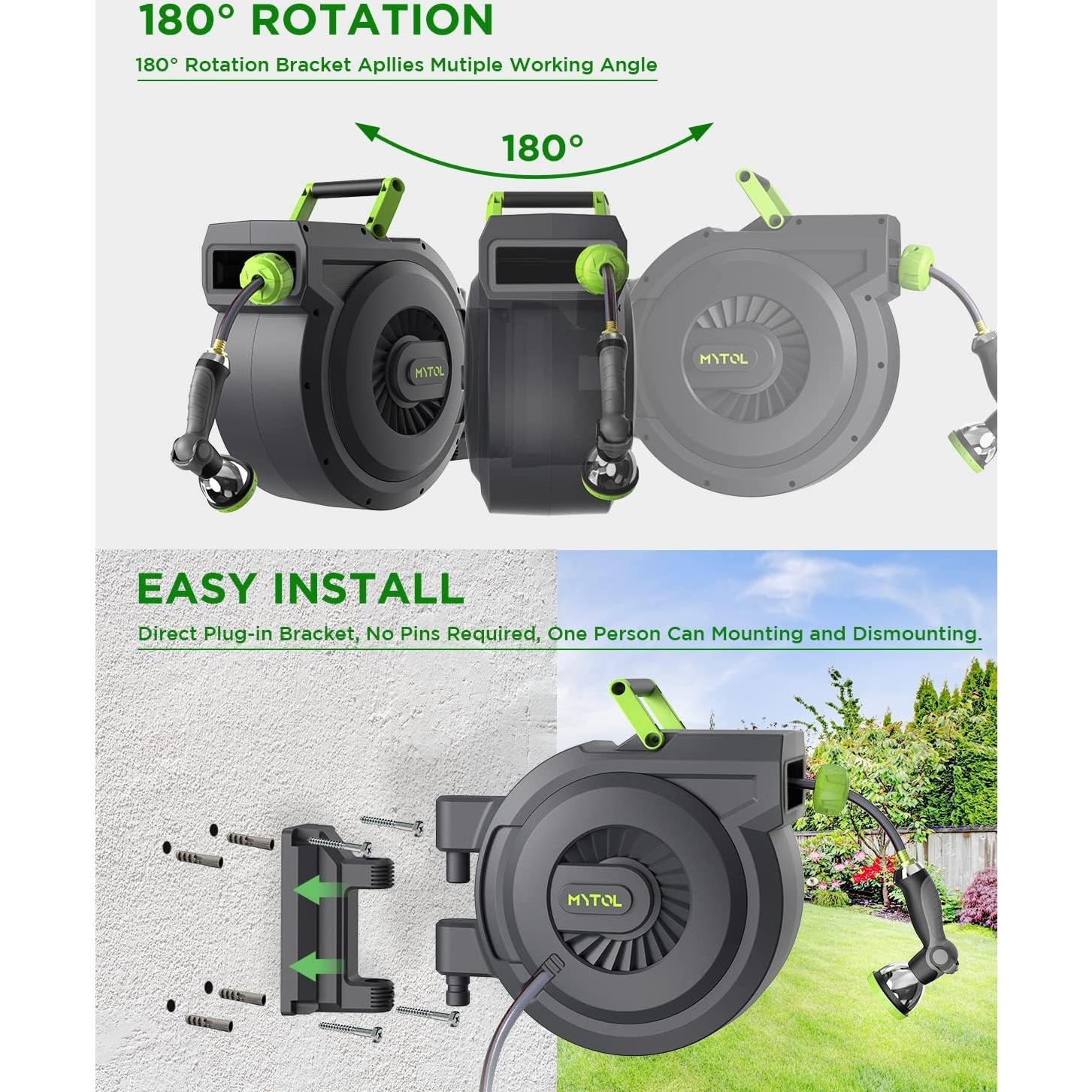 Carrete de Manguera de Jardín MYTOL 5/8" x 24,99 m Automático