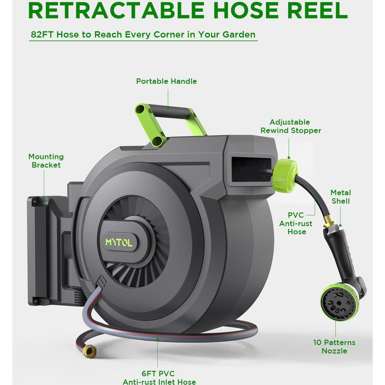 Carrete de Manguera de Jardín MYTOL 5/8" x 24,99 m Automático