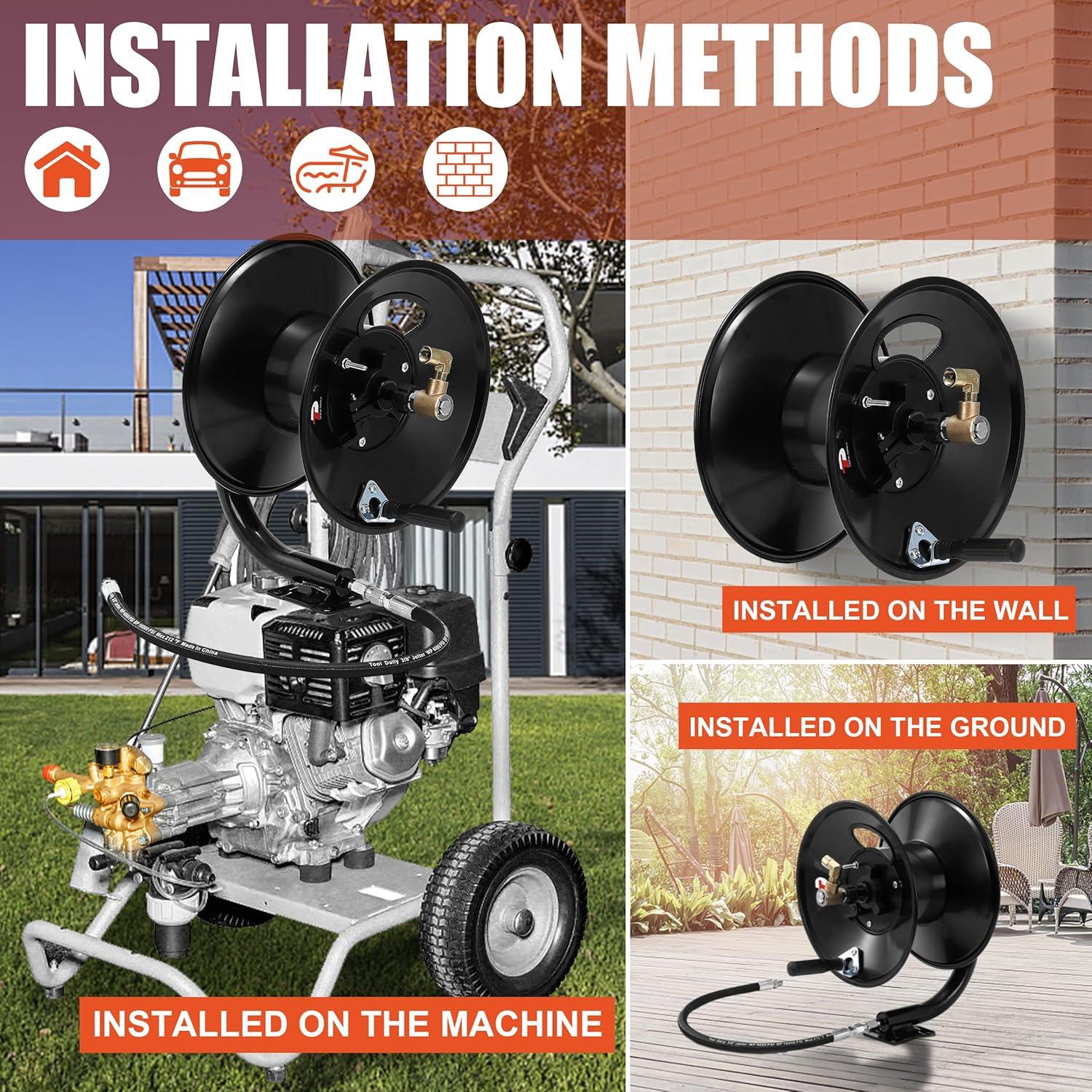 Carrete de Manguera Tool Daily 100 Pies Acero Inoxidable