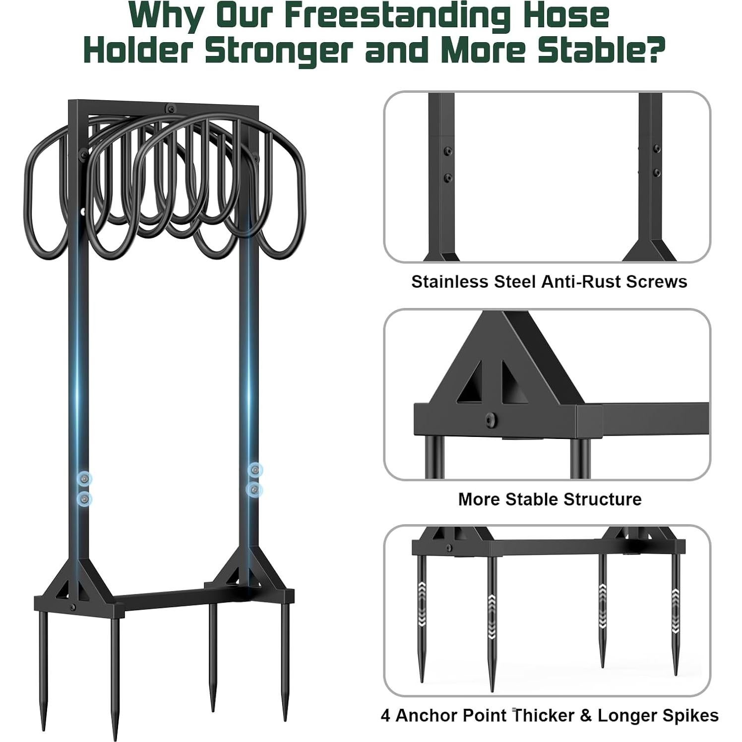 Soporte de Manguera de Jardín HeroicLion Doble Cara 150 pies