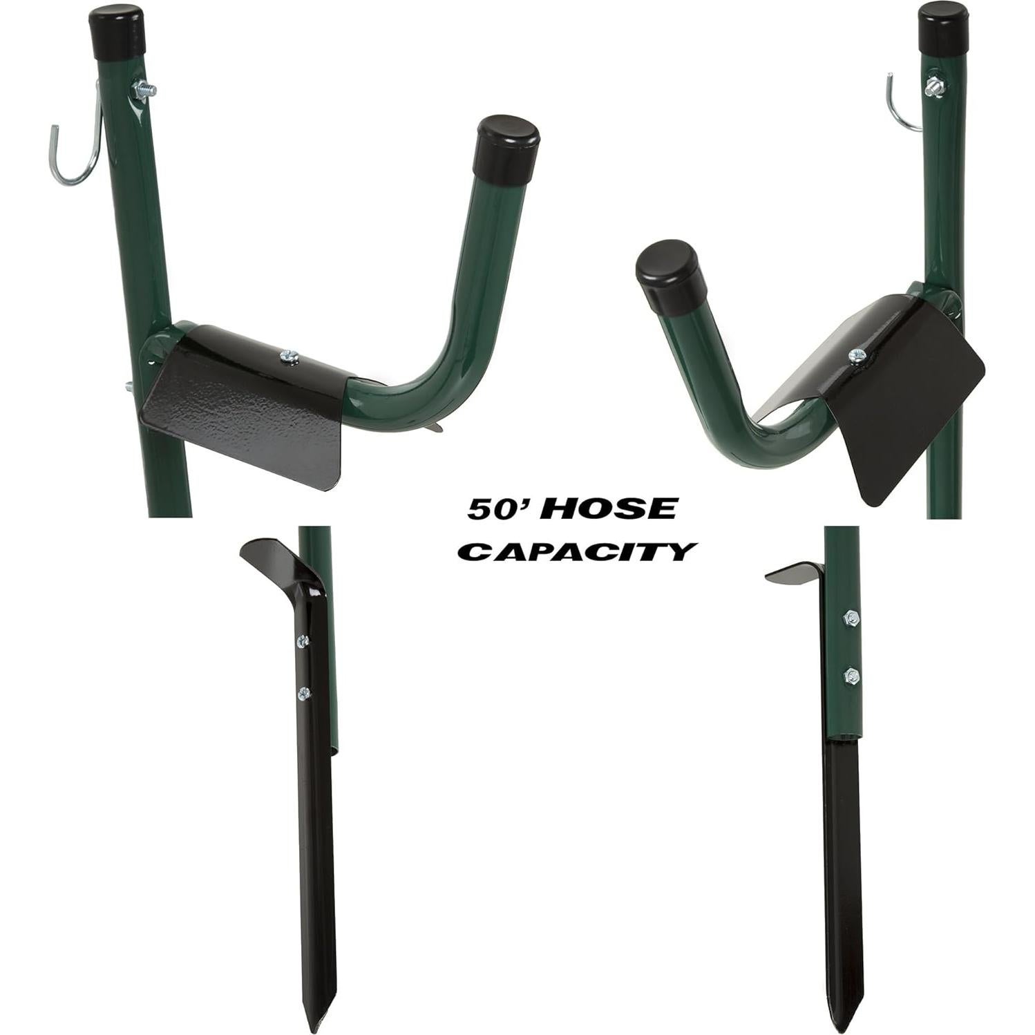 Soporte para Manguera de Jardín Stalwart 50 pies Metal Verde