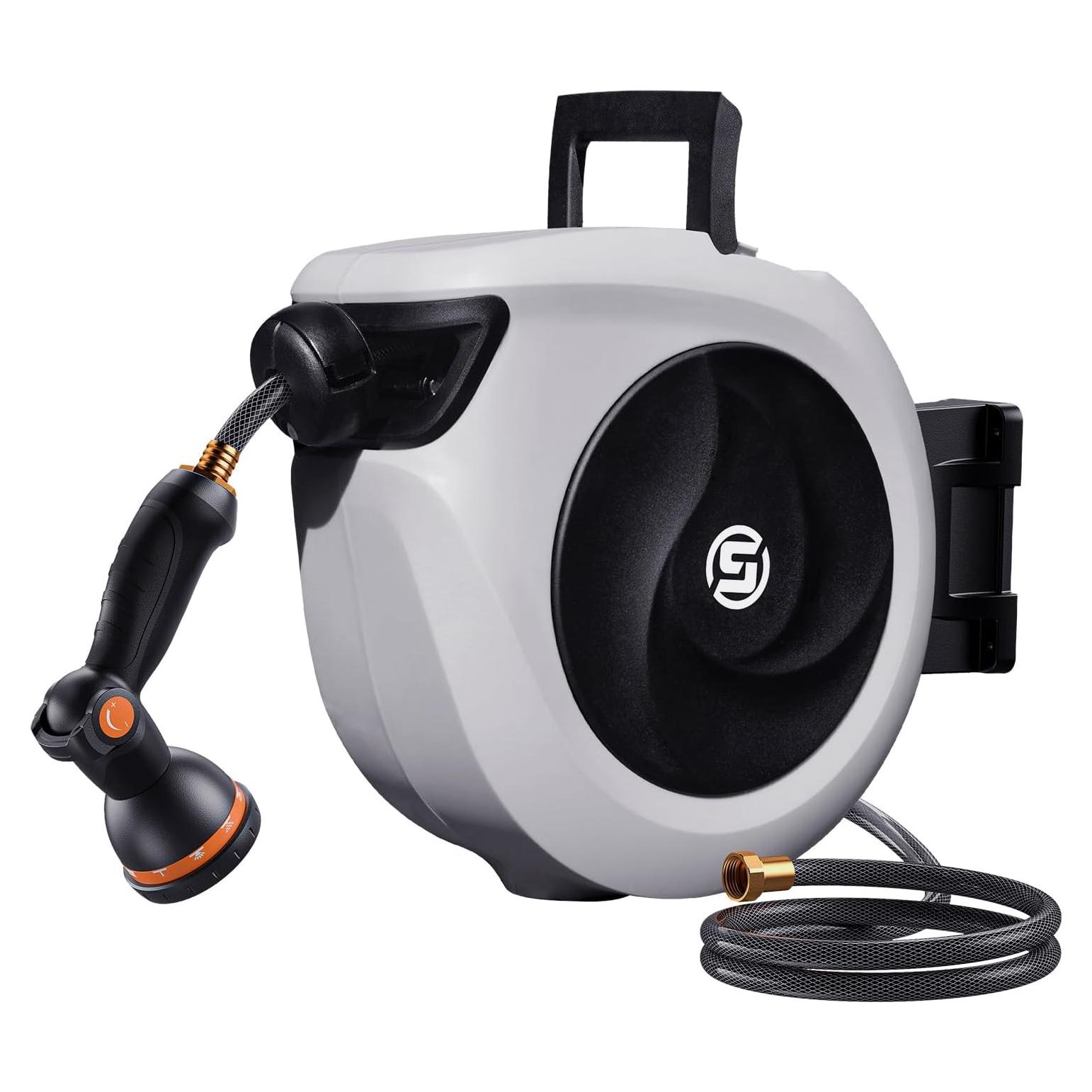 Carrete de Manguera de Jardín SUNPOW 1/2" x 10 m con Boquilla