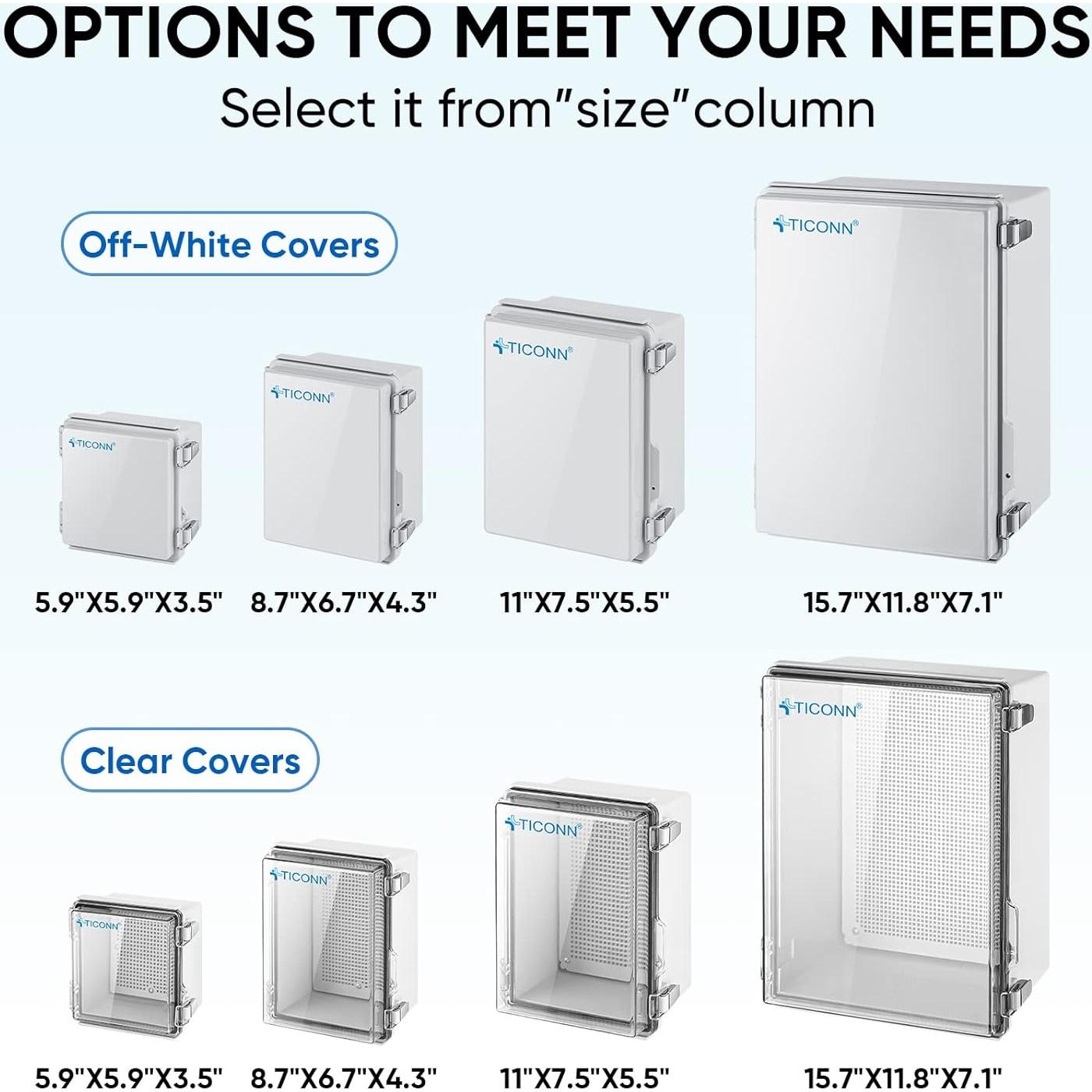 Caja de Conexiones Eléctricas TICONN IP67 22.1x17x10.9cm