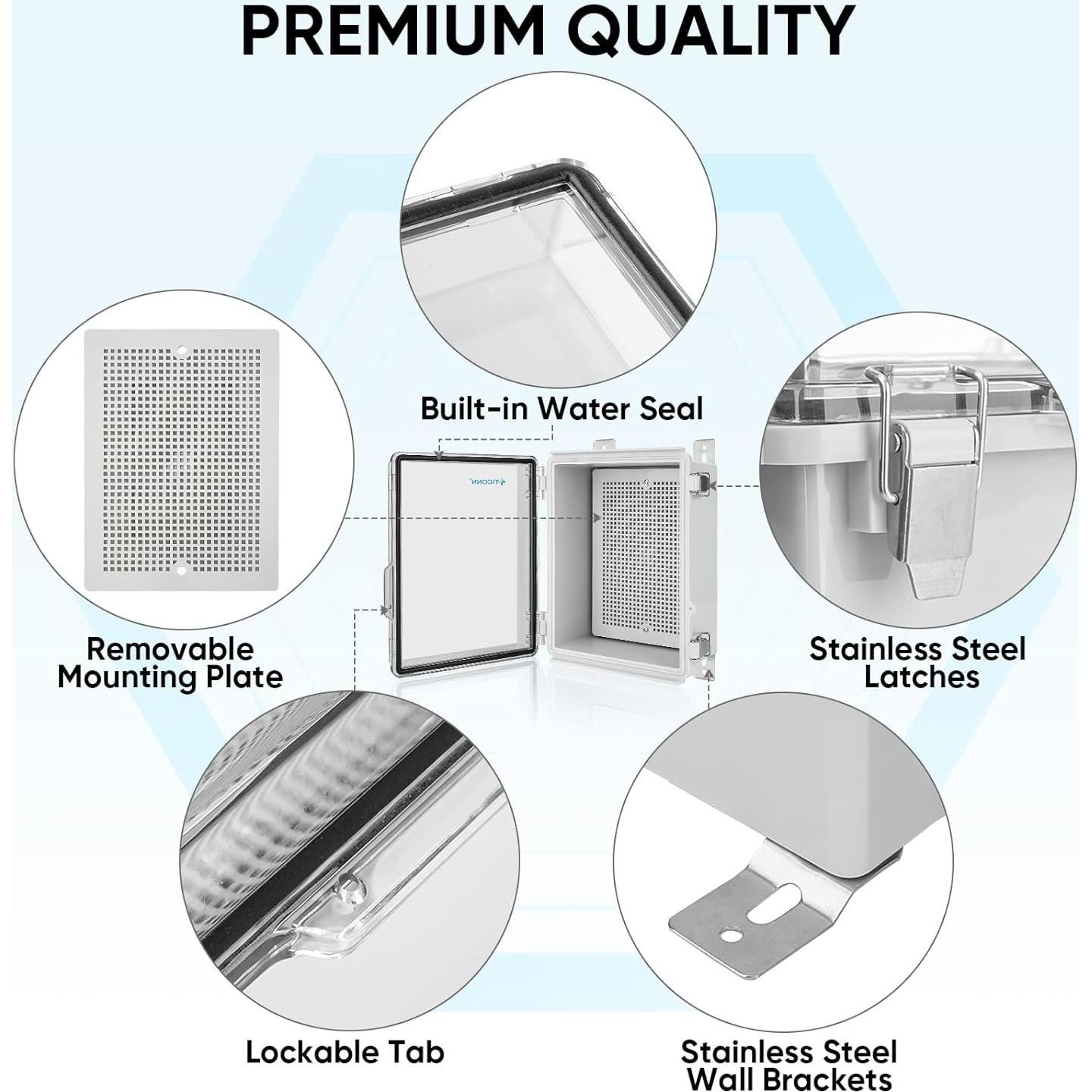 Caja de Conexiones Eléctricas TICONN IP67 22.1x17x10.9cm