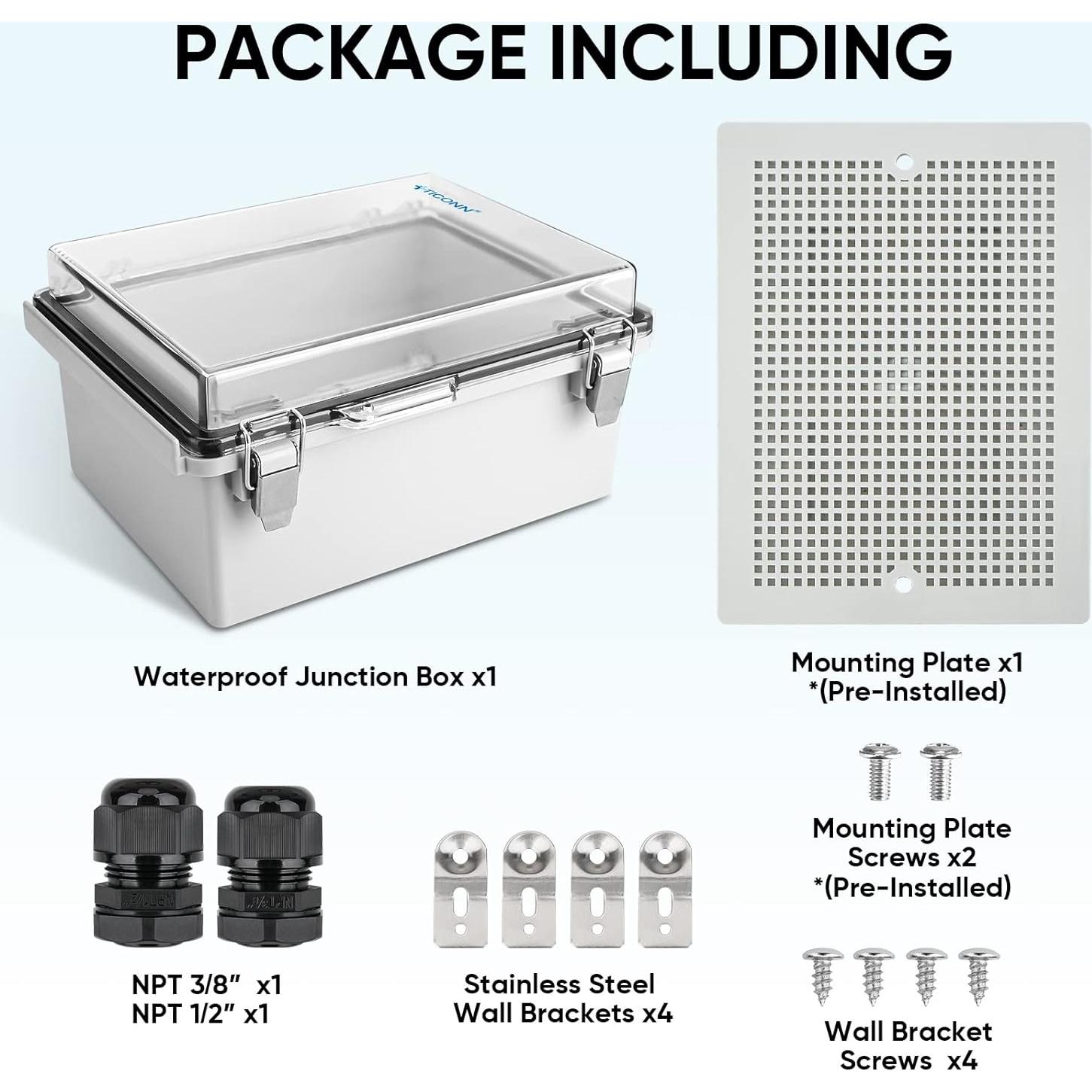 Caja de Conexiones Eléctricas TICONN IP67 22.1x17x10.9cm