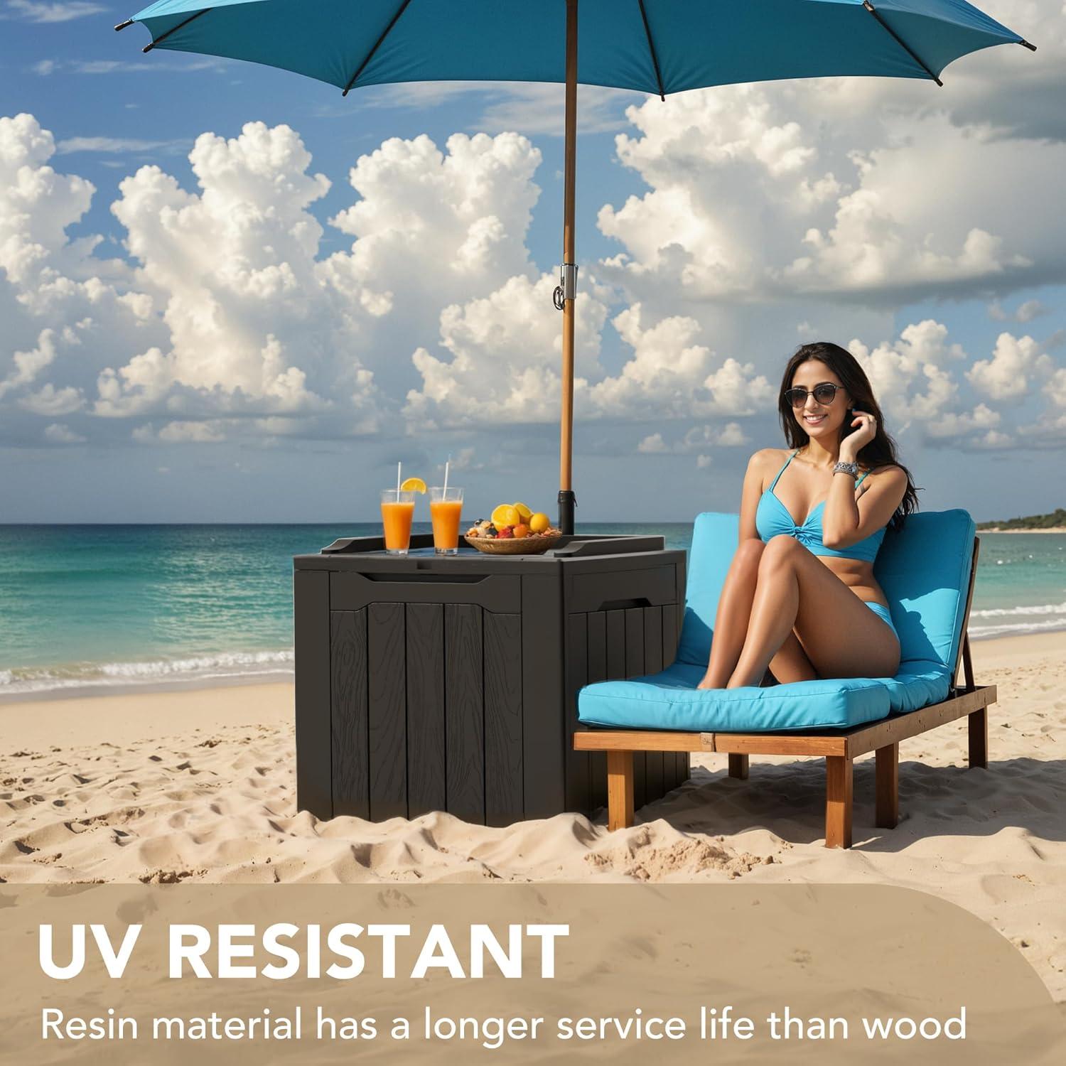 Caja de Almacenamiento Devoko 30 Galones Impermeable Negra