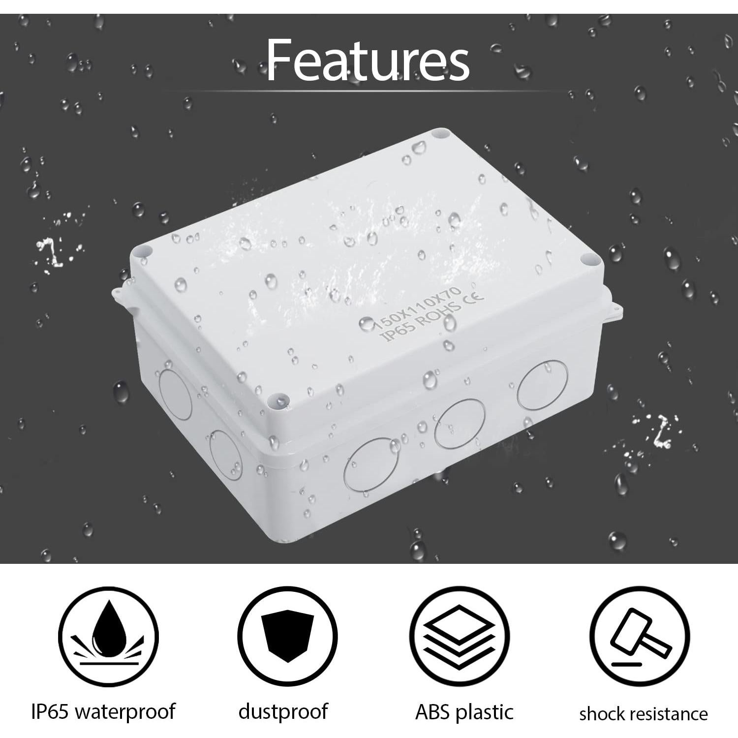 Caja de Conexiones LeMotech IP65 Plástico ABS 15x11x7 cm