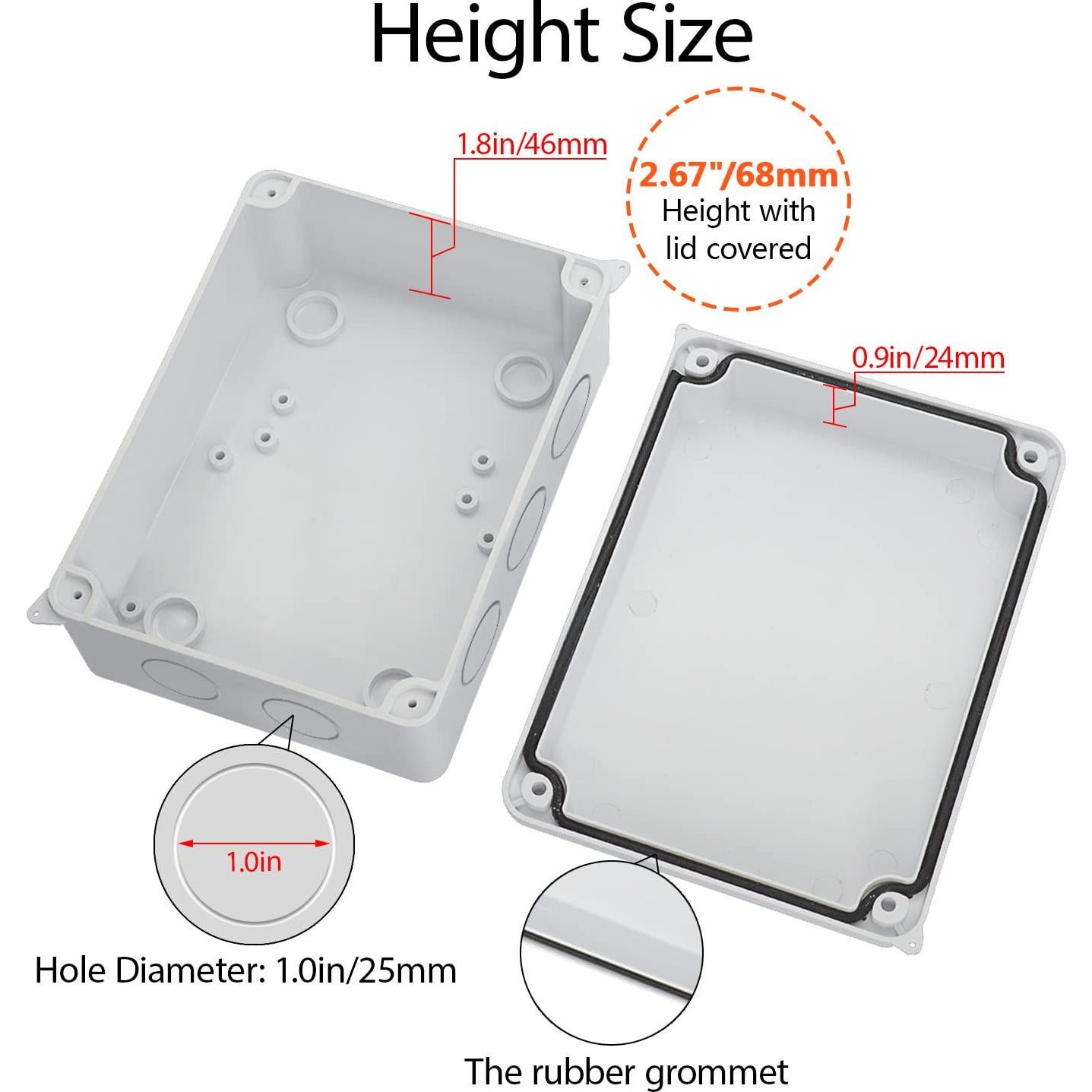Caja de Conexiones LeMotech IP65 Plástico ABS 15x11x7 cm