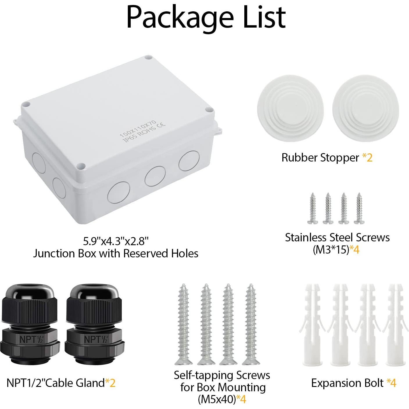 Caja de Conexiones LeMotech IP65 Plástico ABS 15x11x7 cm