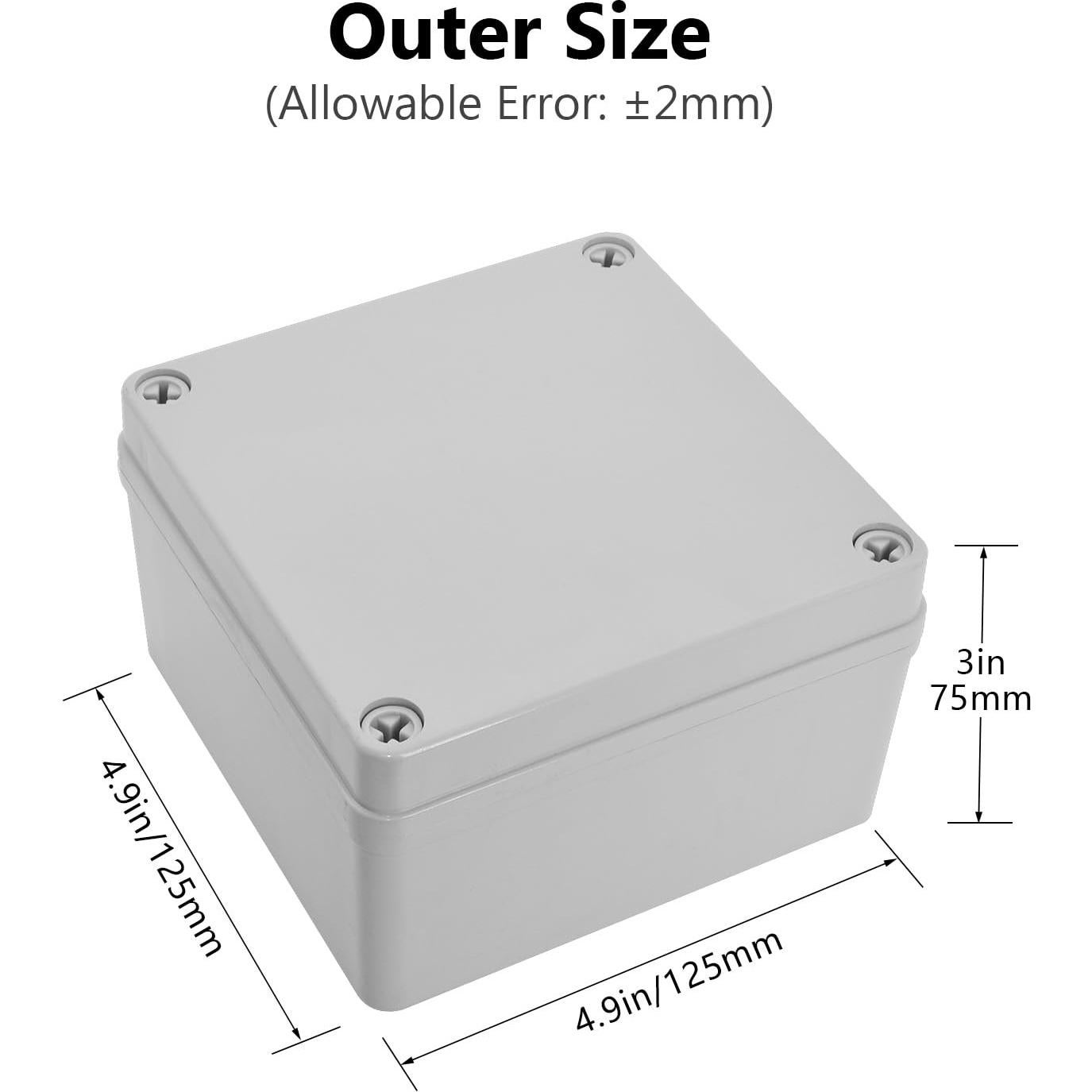 Caja de Conexiones LeMotech IP67 Gris 125x125x75mm