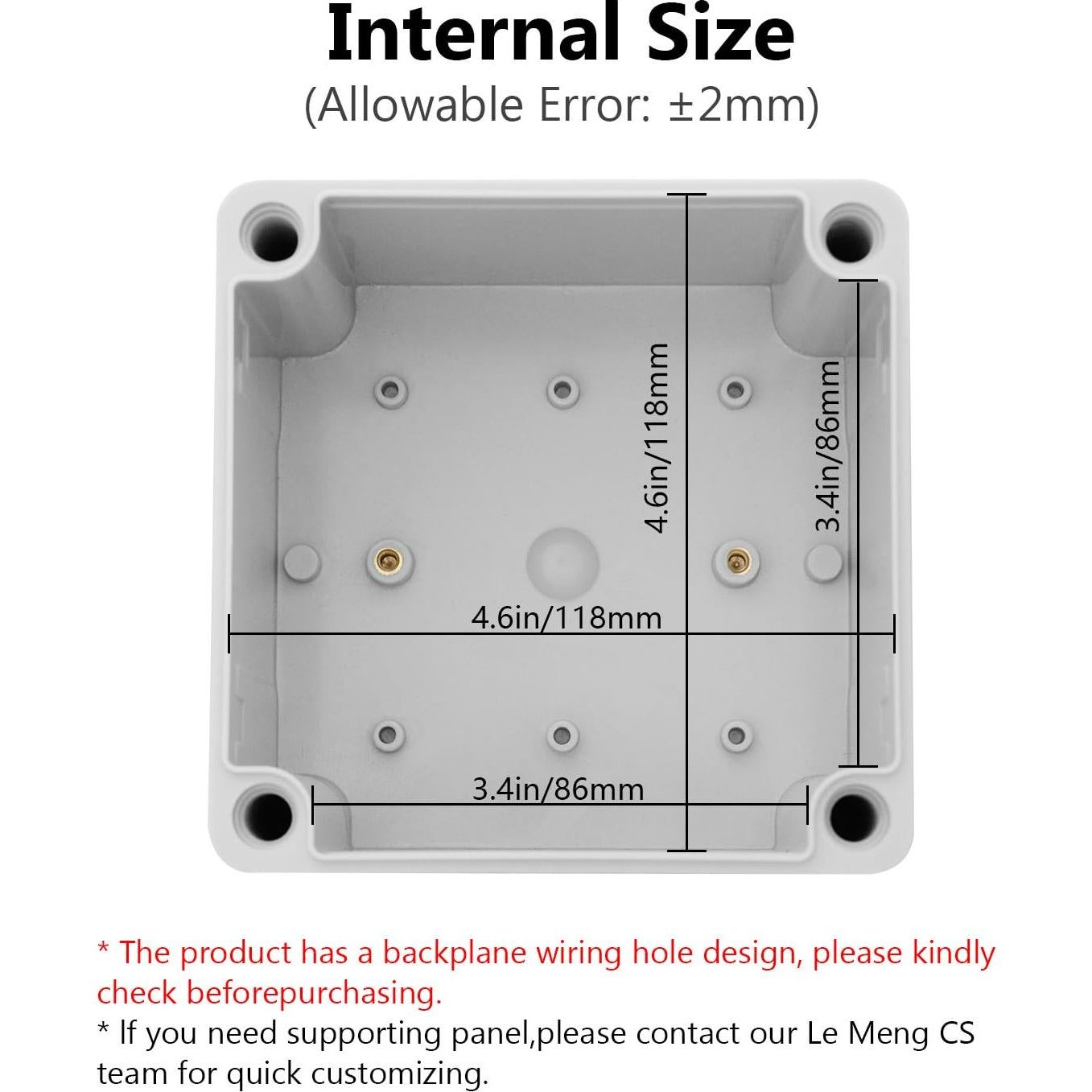 Caja de Conexiones LeMotech IP67 Gris 125x125x75mm