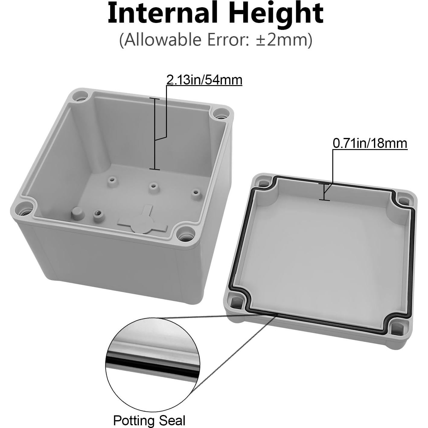 Caja de Conexiones LeMotech IP67 Gris 125x125x75mm