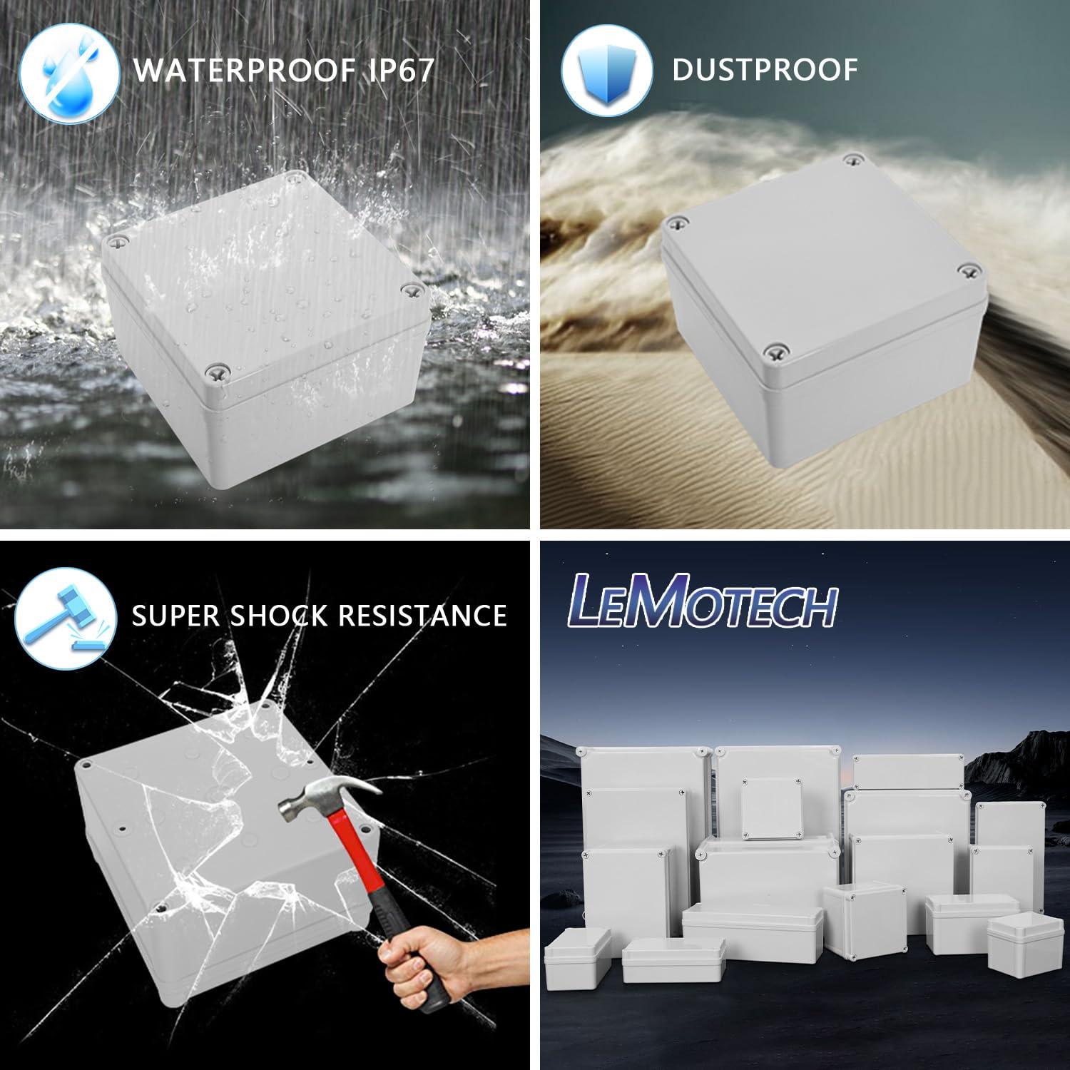 Caja de Conexiones LeMotech IP67 Gris 125x125x75mm