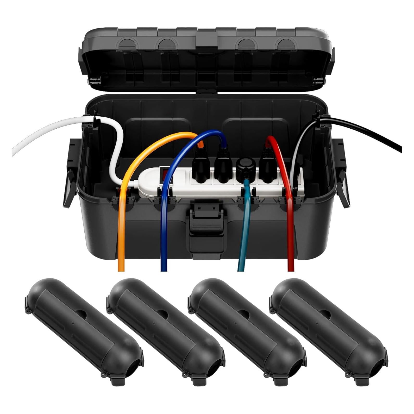 Caja Exterior Extra Grande Restmo IP54 6 Entradas Negra