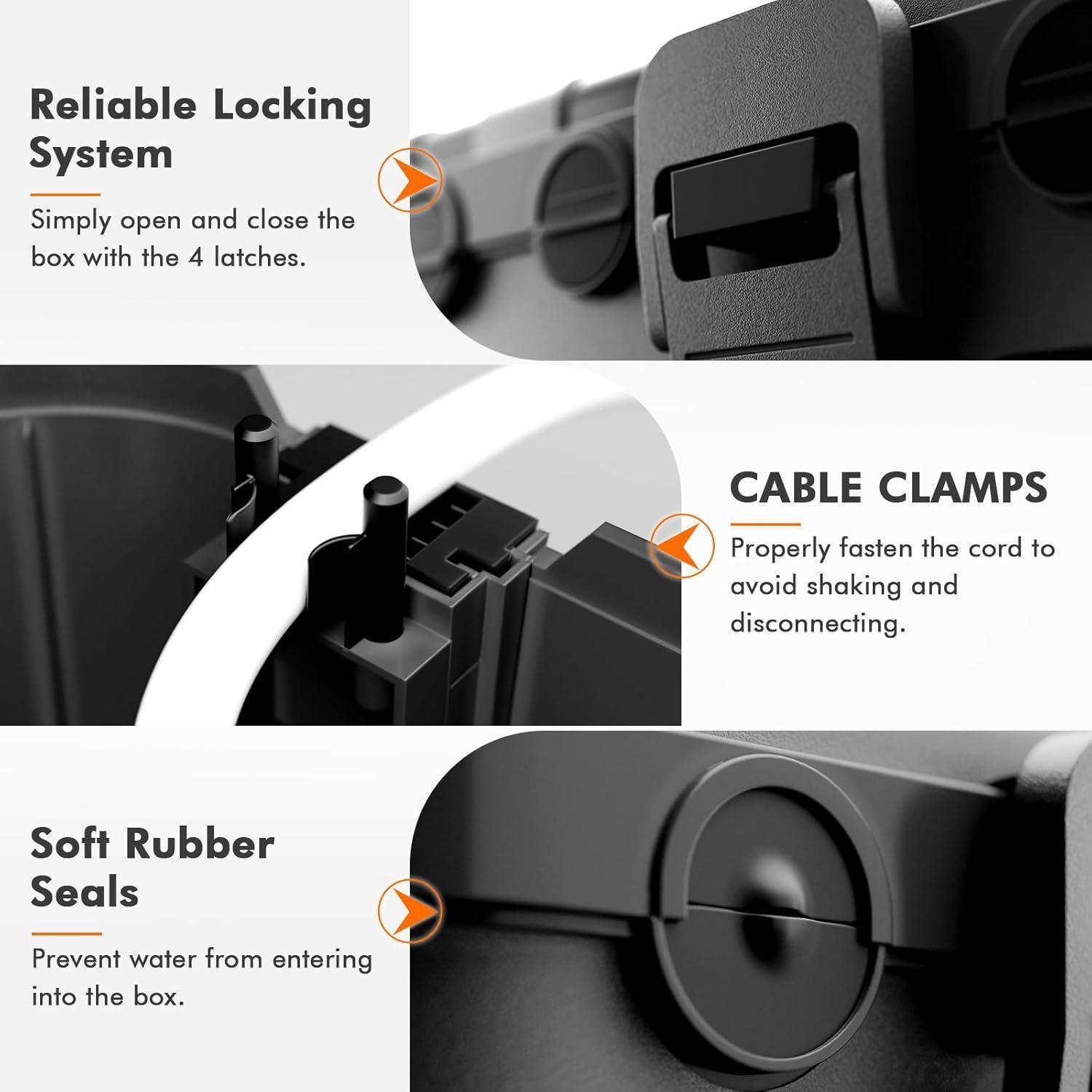 Caja Exterior Extra Grande Restmo IP54 6 Entradas Negra