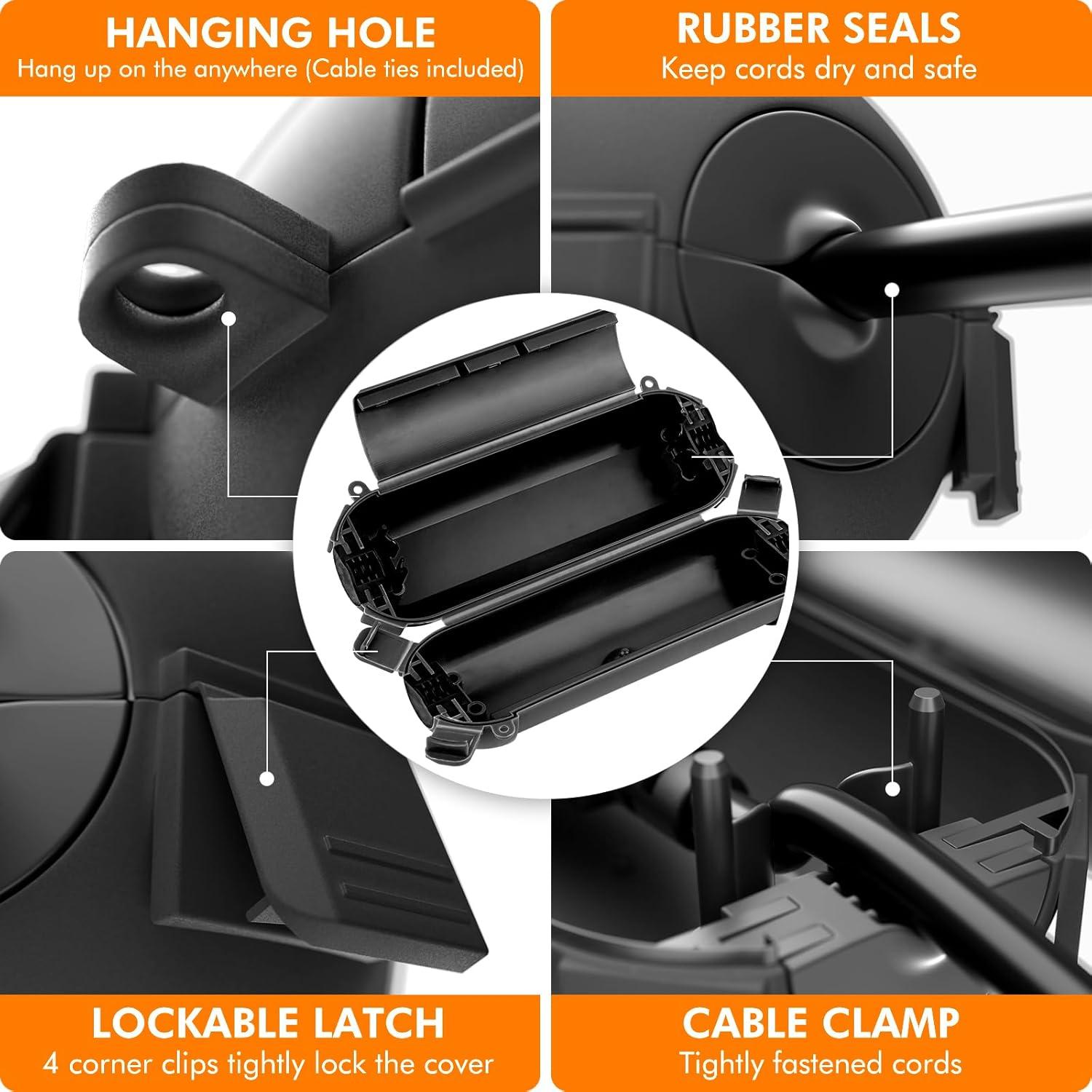 Caja Exterior Extra Grande Restmo IP54 6 Entradas Negra