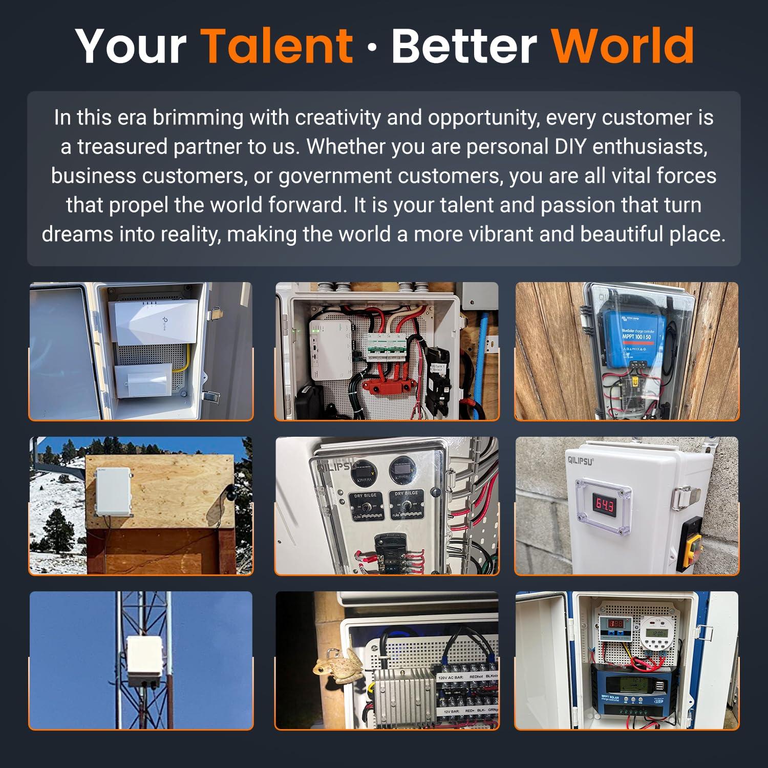 Caja de Conexiones Impermeable QILIPSU IP67 285x195x130mm