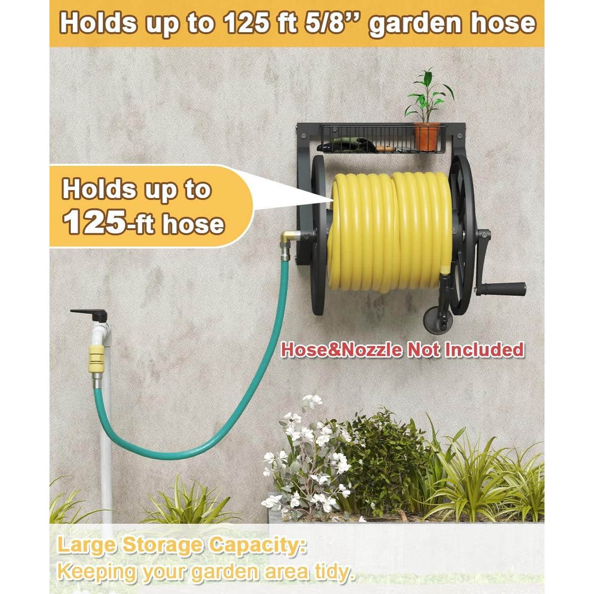 Carrete de Manguera Montado en Pared Artigarden 125 pies Negro