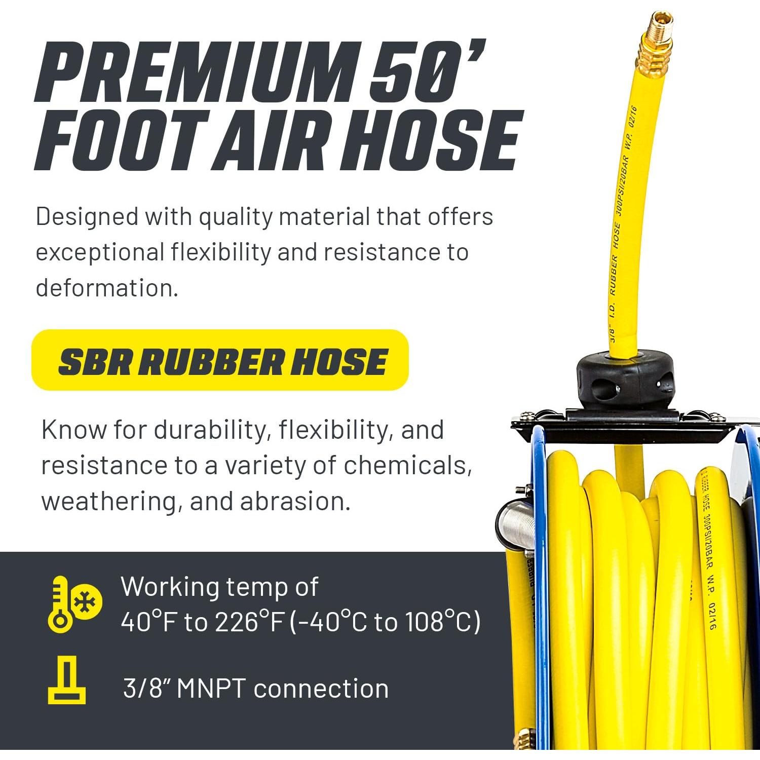 Carrete de Manguera Retráctil Goodyear 3/8" x 15m Caucho SBR